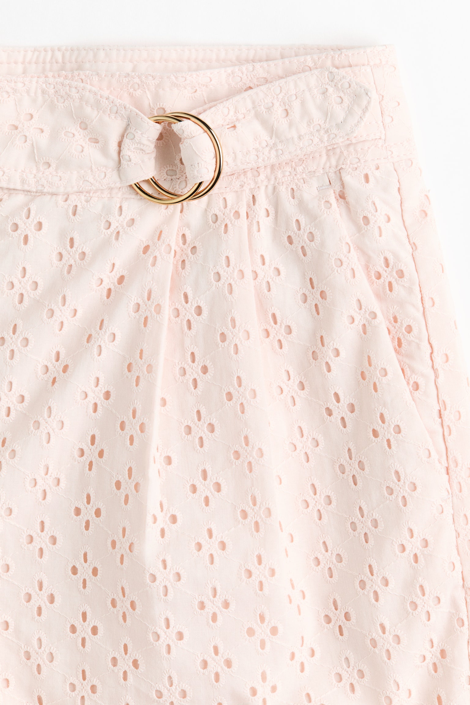 Broderie anglaise cotton shorts - Pale pink - 4