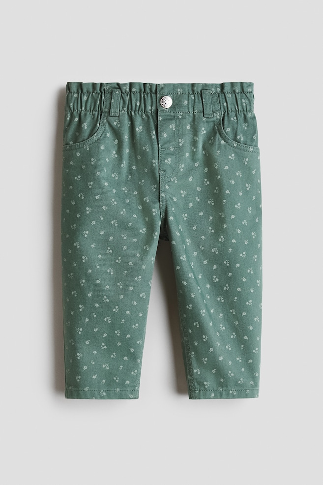 Printed twill trousers - Green/Floral/Purple/Floral - 1