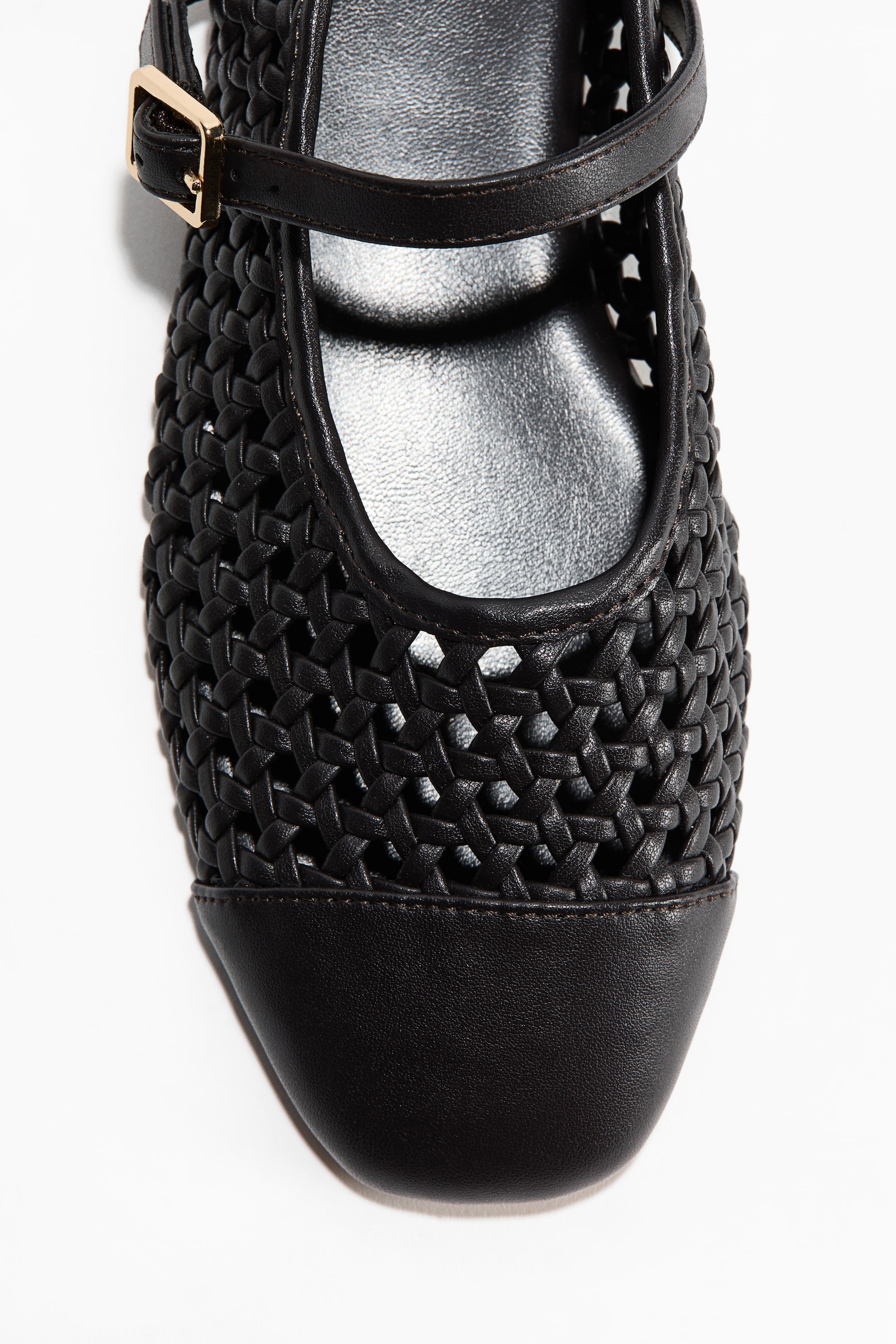Lattice-Weave Mary Jane Flats