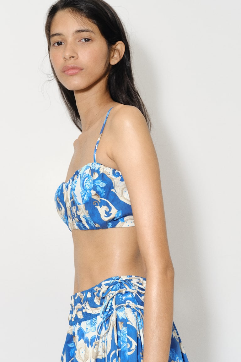 Nabrani krop top od puplina