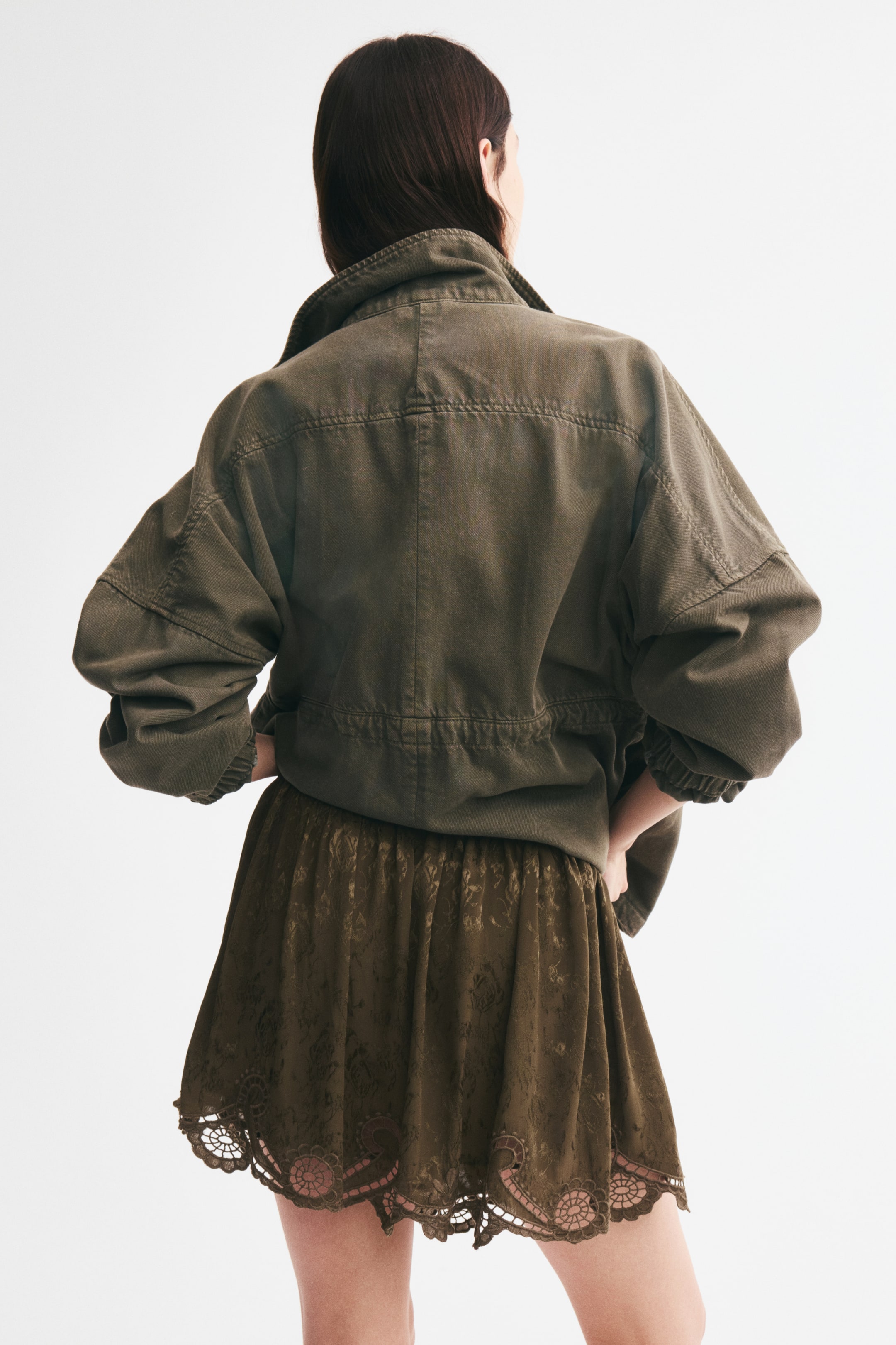 Jacquard-Weave A-Line Skirt
