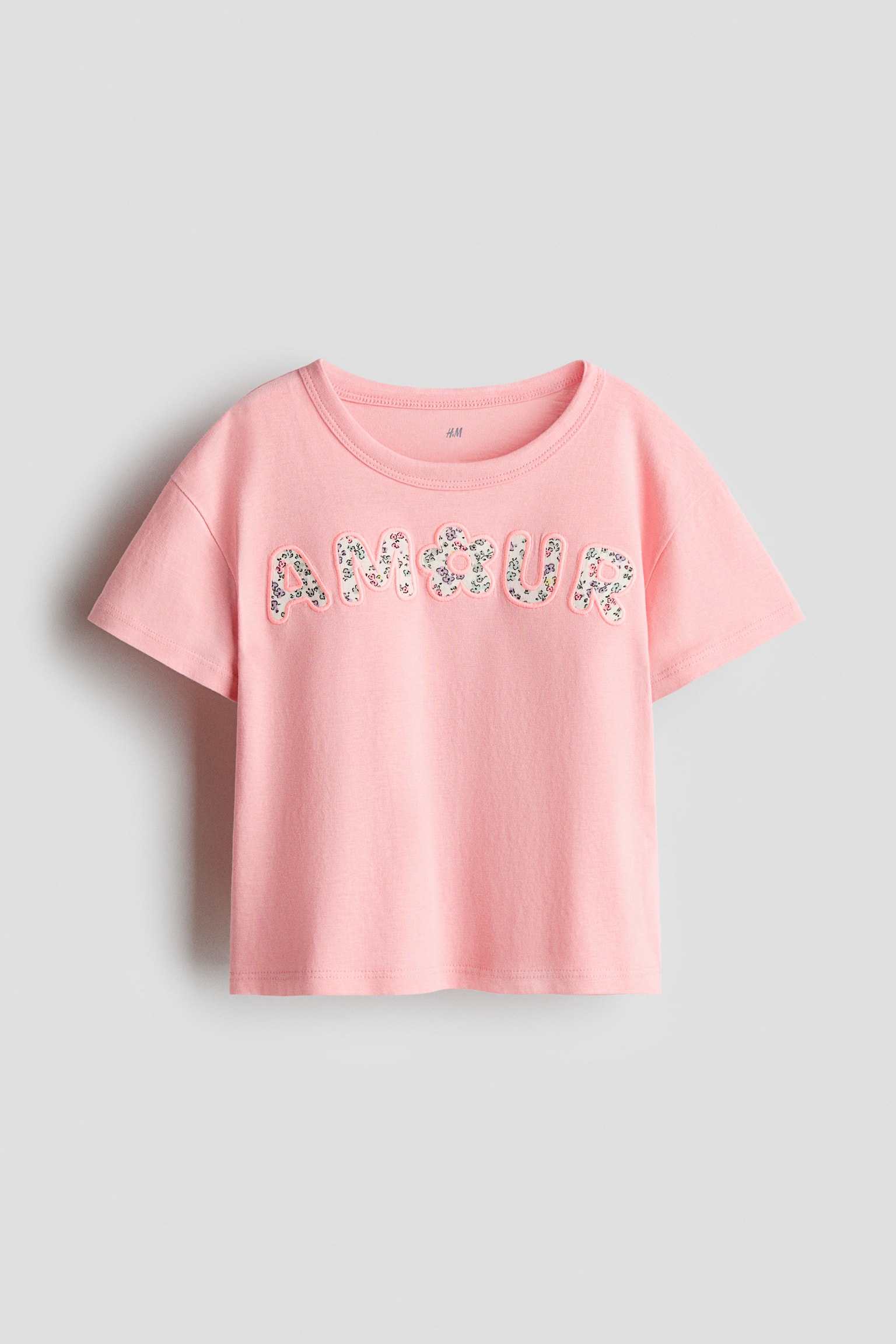 Motif-detail T-shirt - Pink/Amour/Light beige/Bonjour/Mint green/Love