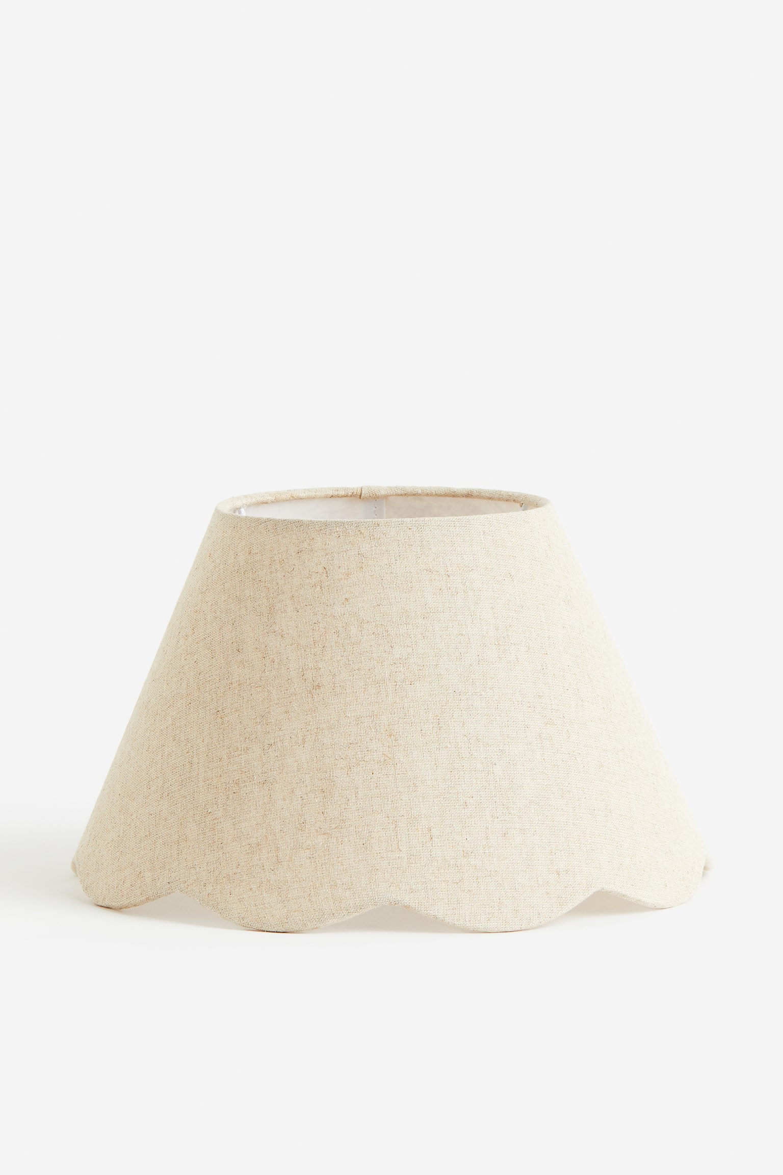 Small linen-blend lampshade - Beige/White - 1