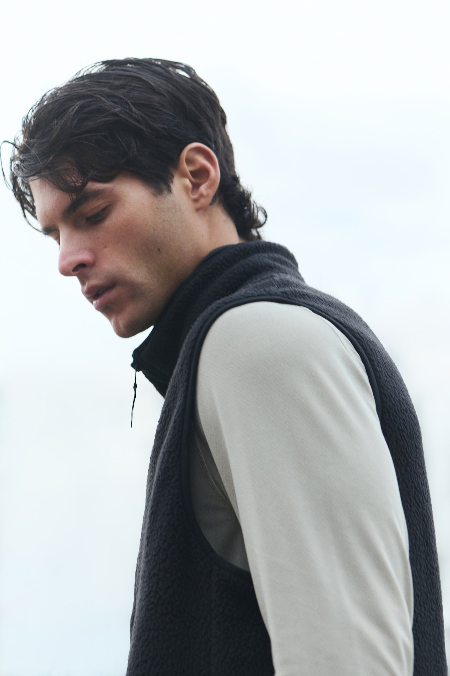 Regular Fit Teddy Sports gilet - Black - 5