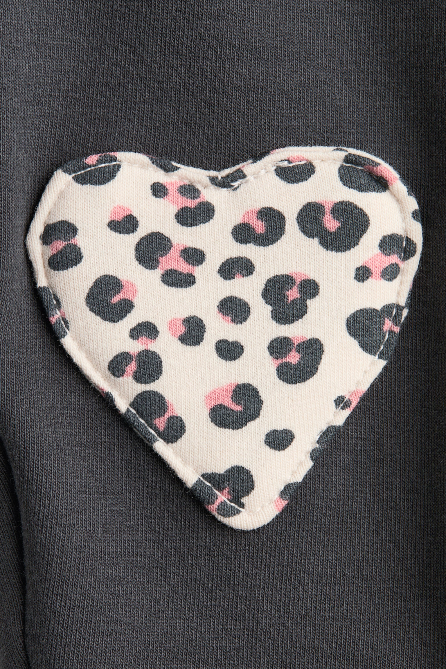 Legginsy z meszkiem wewnątrz - Ciemnoszary/Serca/Jasnobeżowy/Lamparty - 2