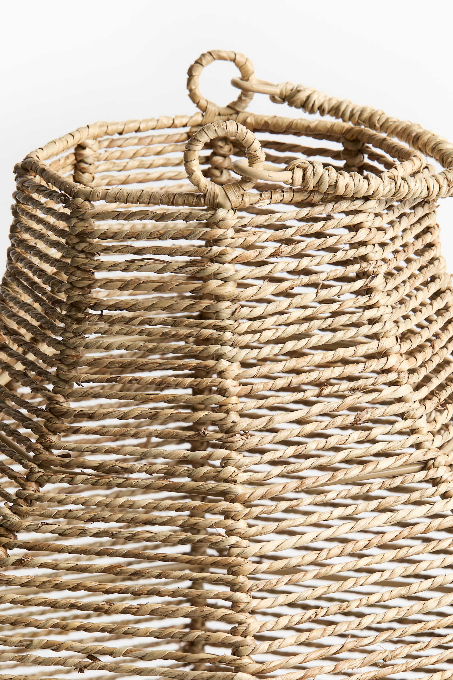 Extra-large seagrass lantern - Beige - 5