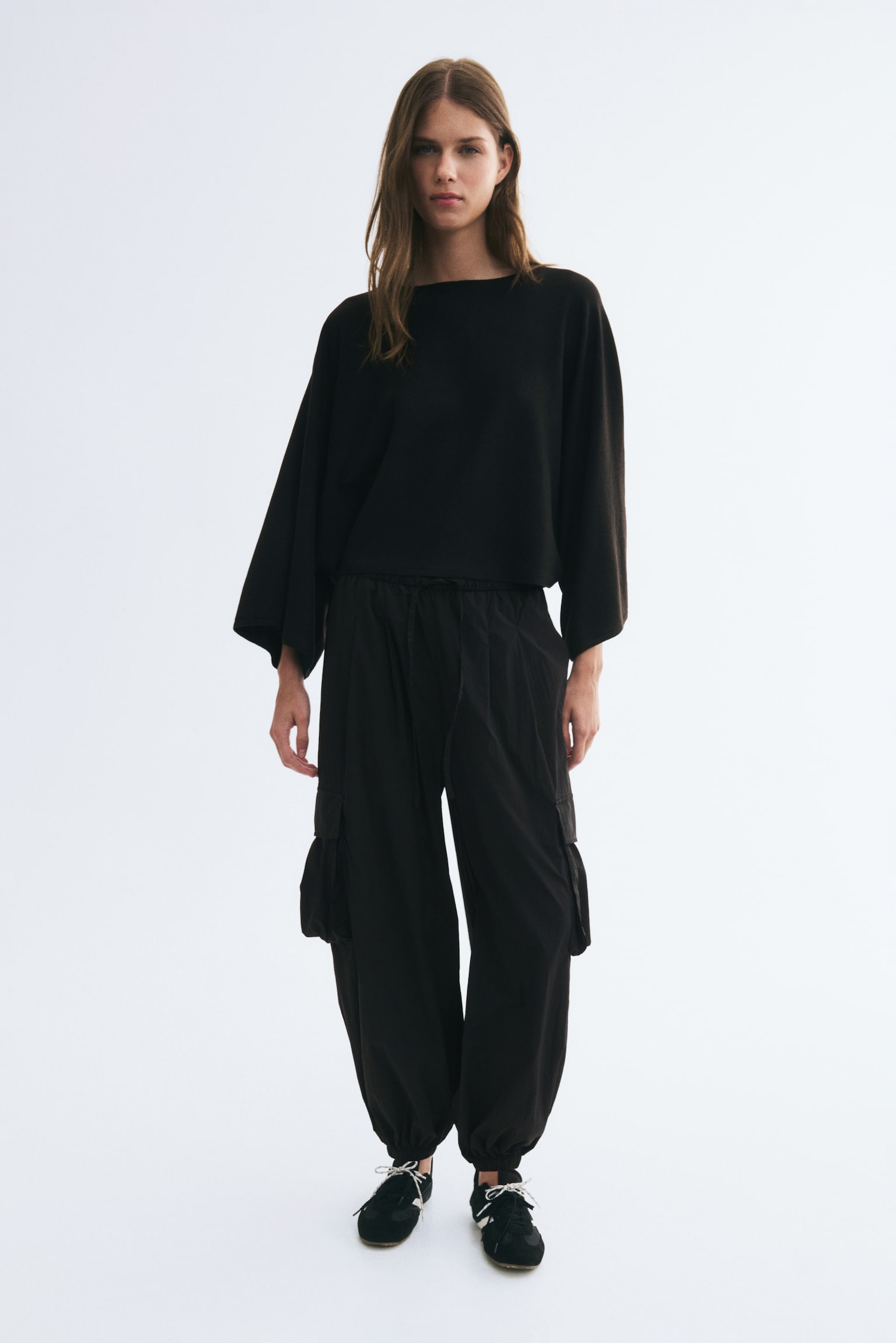 Женский топ H&M Knit Cape Top, цвет: Чёрный — фото 3