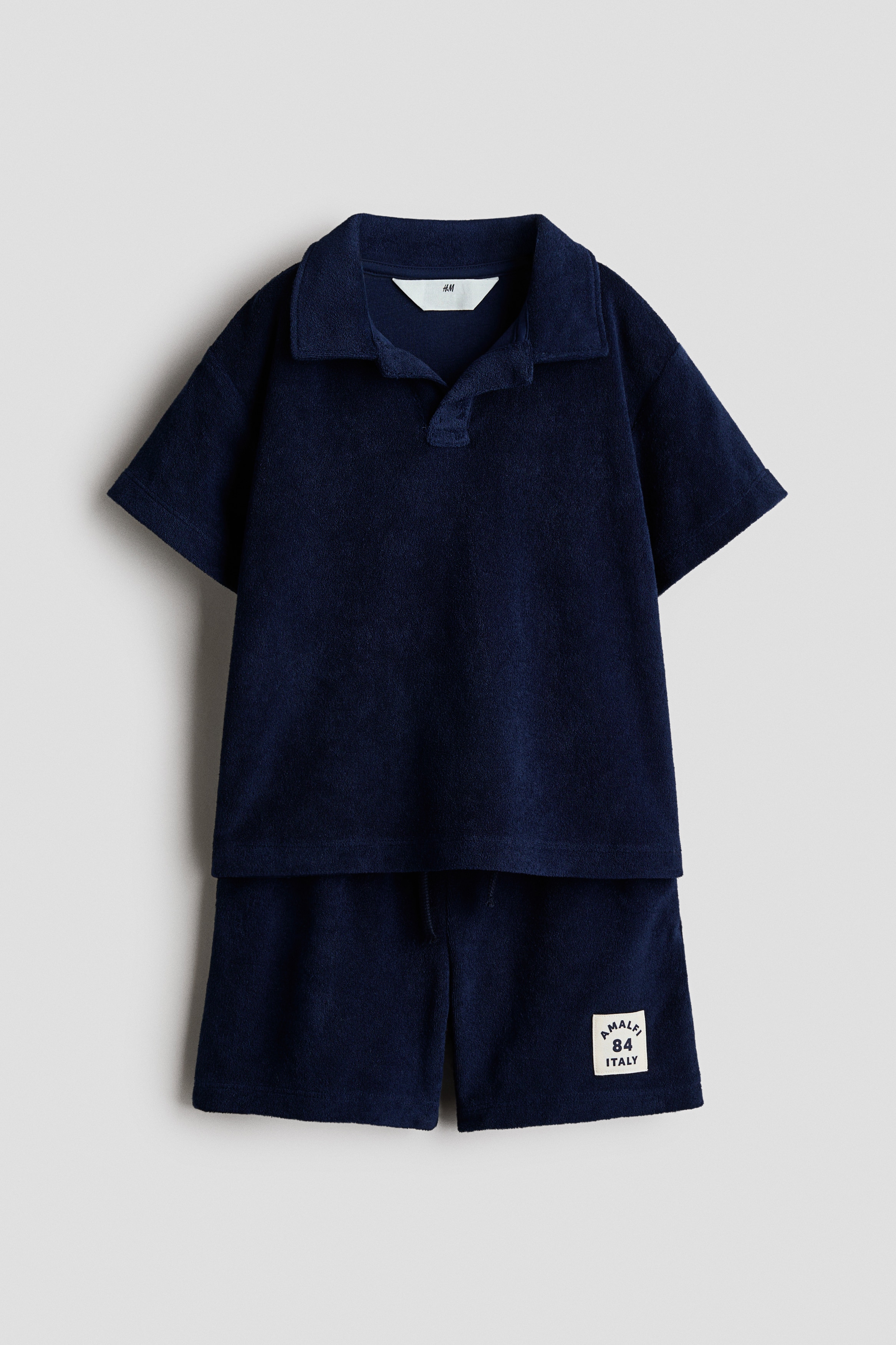 Conjunto de 2 piezas en velour - Azul marino/Verde vivo