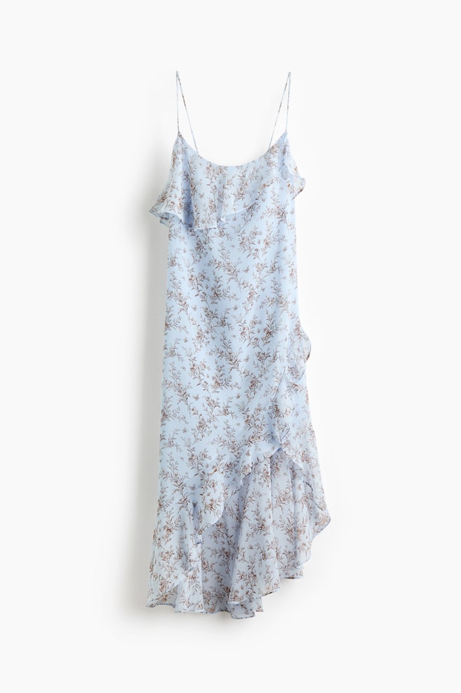 Robe volantée à bretelles fines - Bleu clair/fleuri/Marron foncé/Rose/fleuri - 1