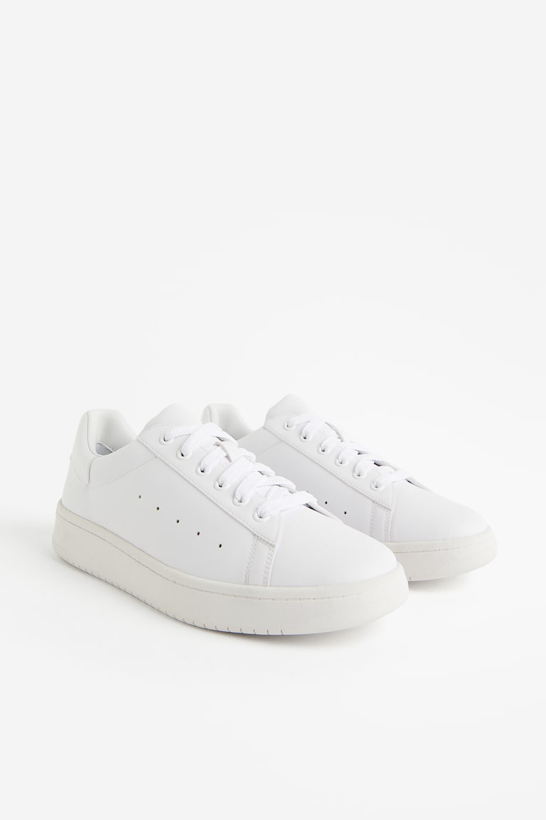 White Leather Hm White Trainers Leather Sneakers Hm White Sneakers