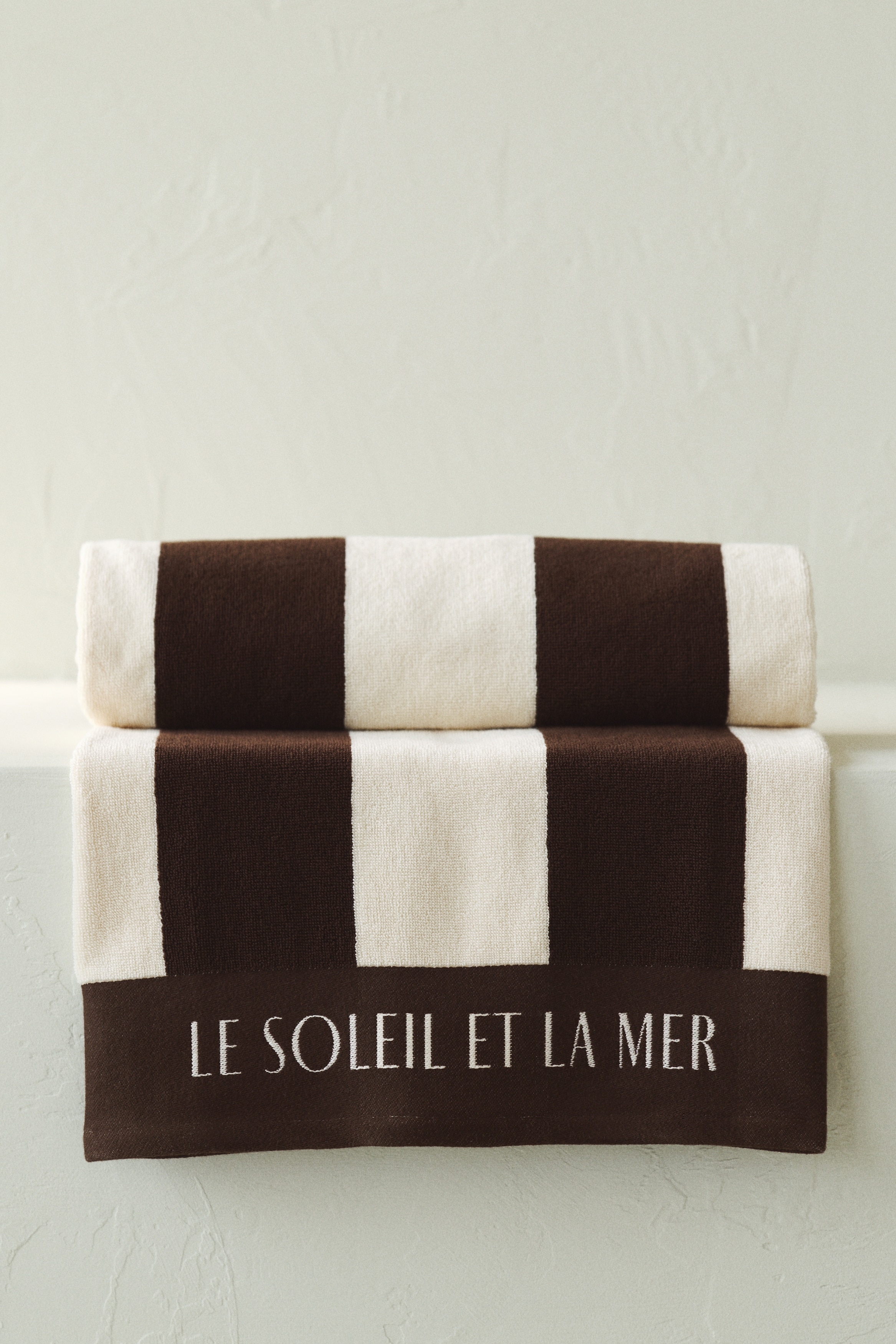 Striped Cotton Beach Towel - Dark brown/striped/Dark green/striped/Yellow/striped/Bright blue/striped/Light beige/striped/Orange/striped