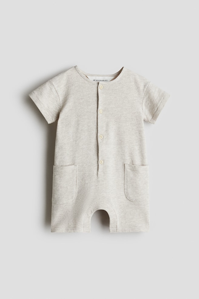 Cotton romper suit - Light grey/Light brown/Turquoise/Light blue/Turquoise/Marine life/Light blue - 1