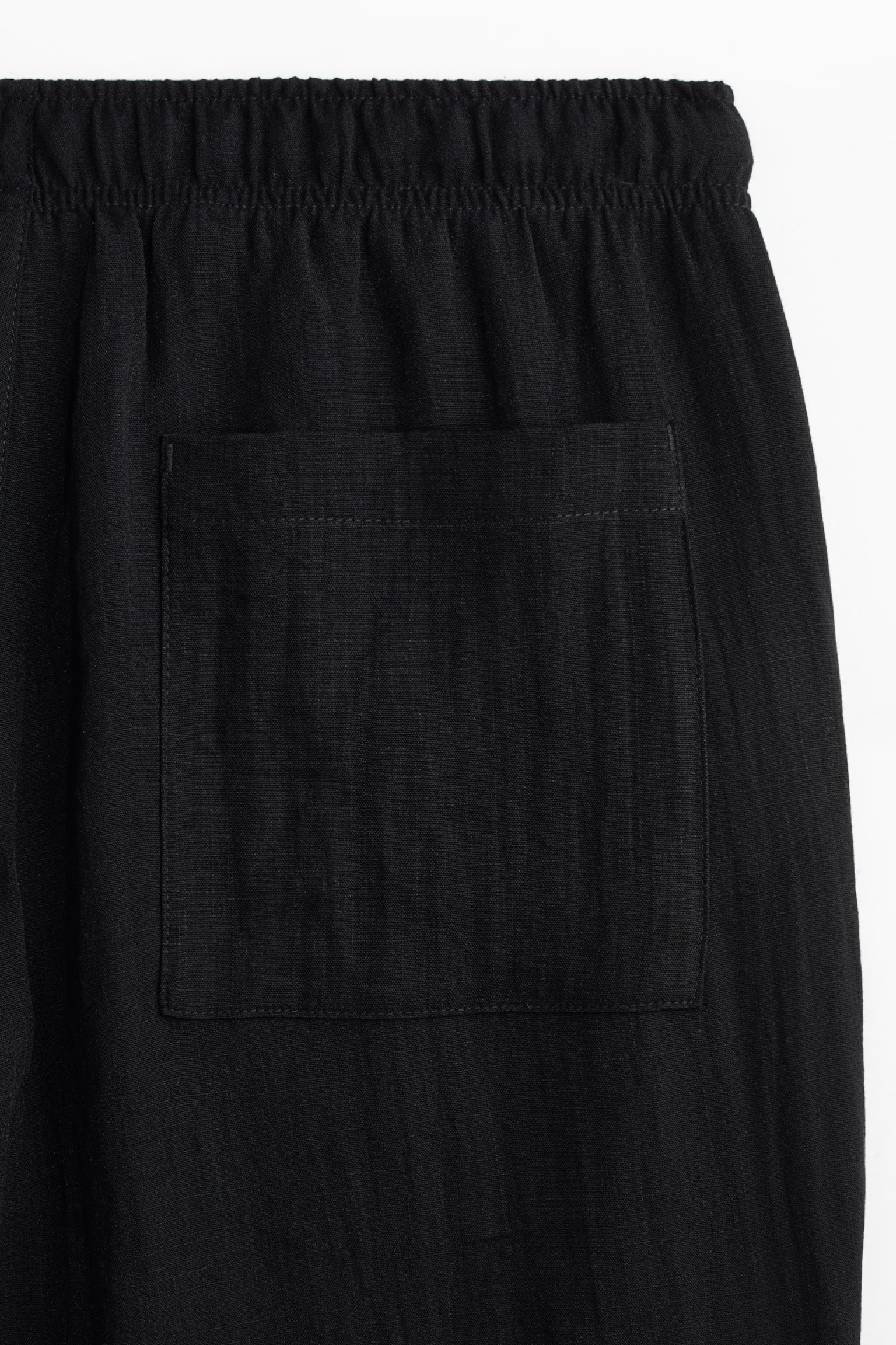 Мужские брюки H&M Relaxed-Fit Crinkled Drawstring, цвет: Чёрный — фото 6