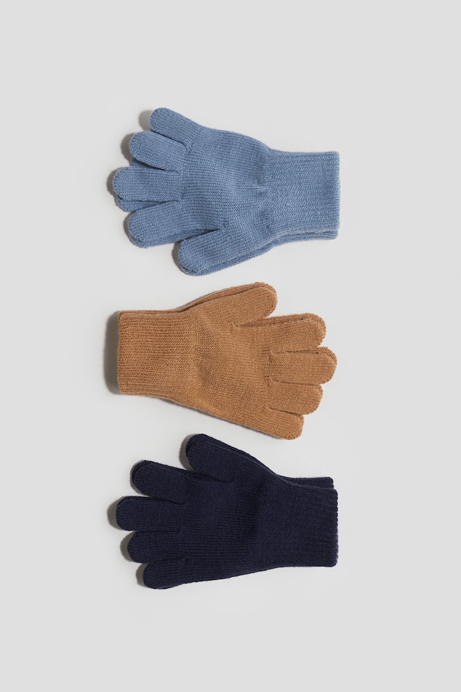 3-pack gloves - Blue/Brown/Black/Light beige/Dusty pink - 1