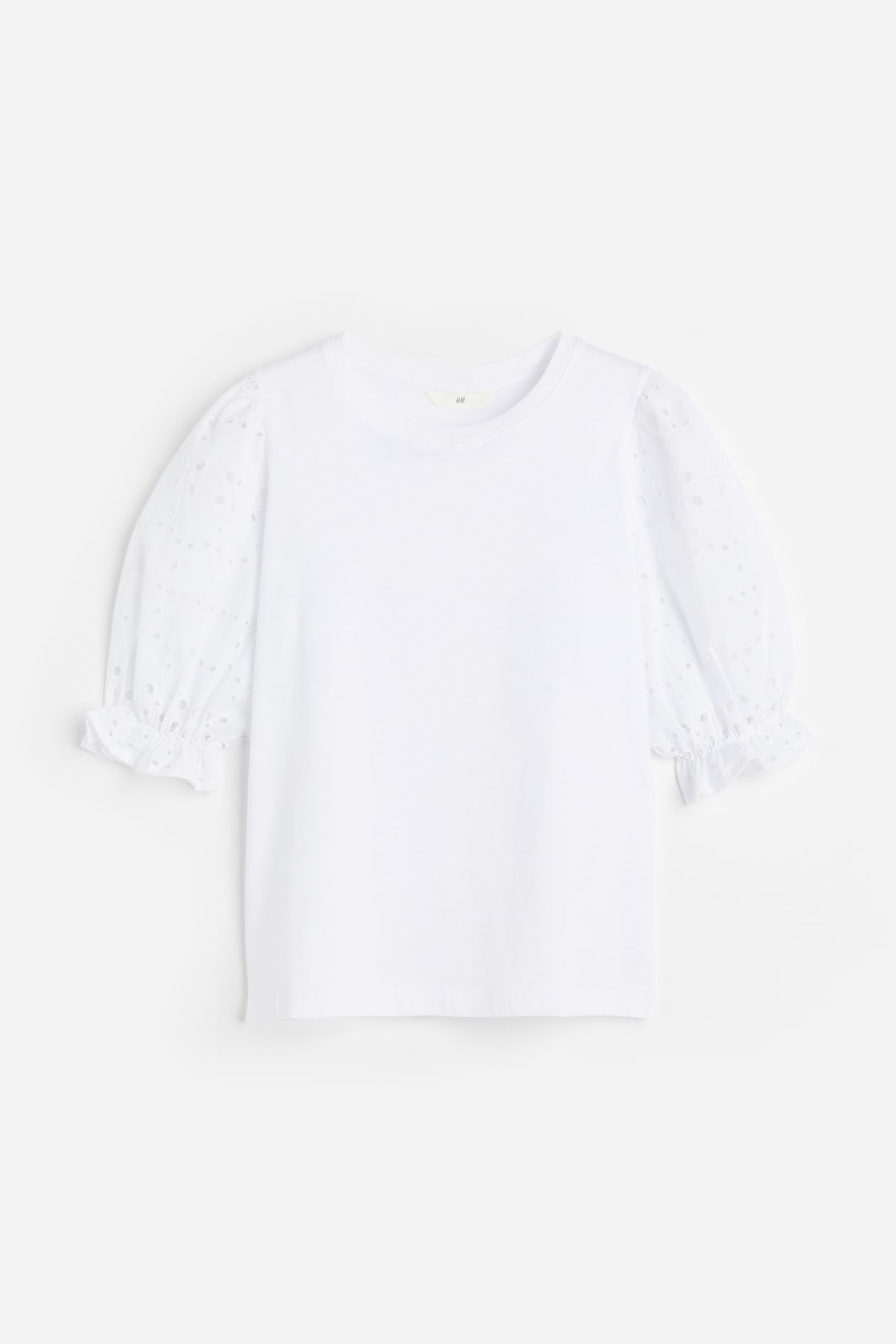 Eyelet Embroidery Top - White - Ladies | H&M US