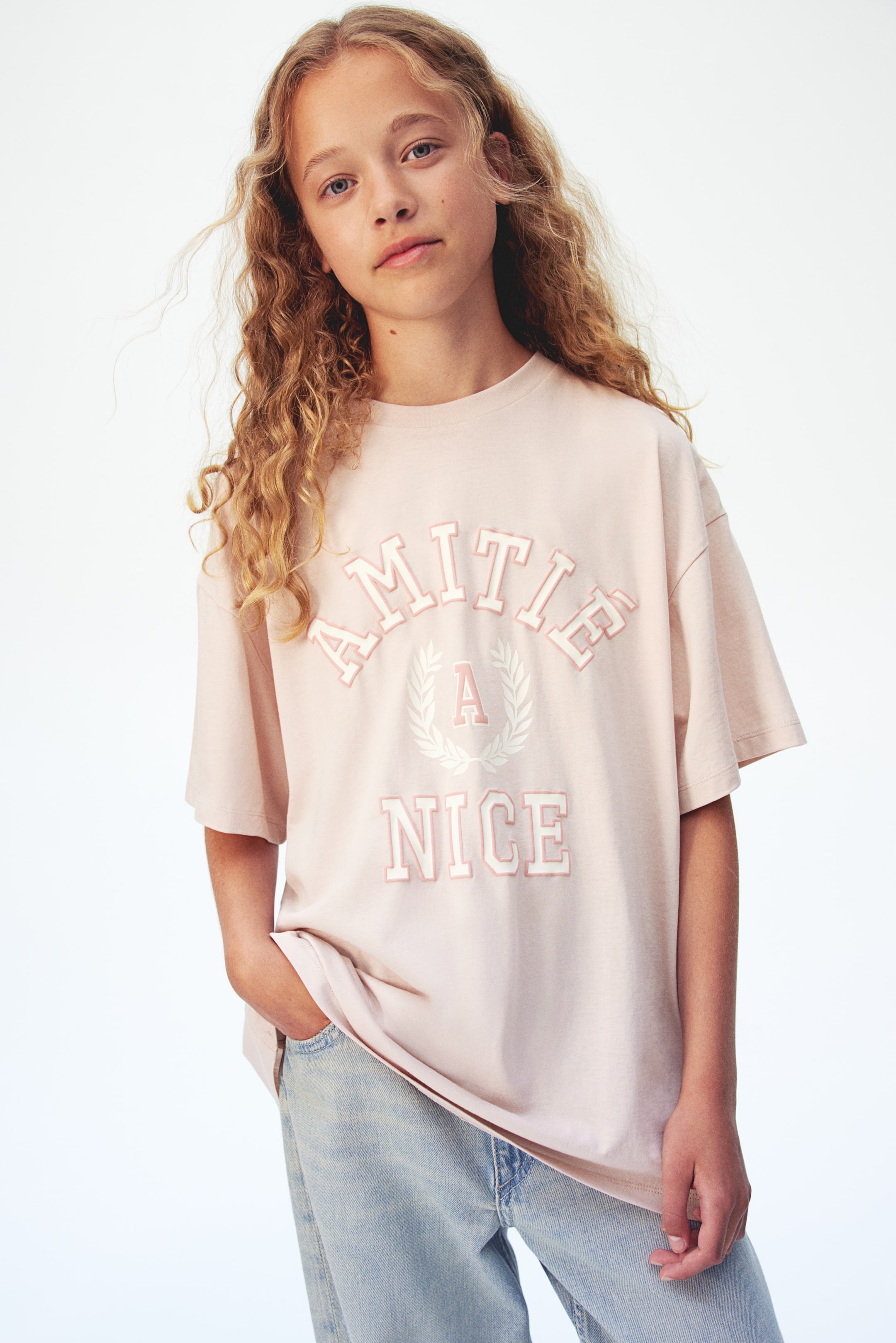 Oversized T-shirt with Printed Motif