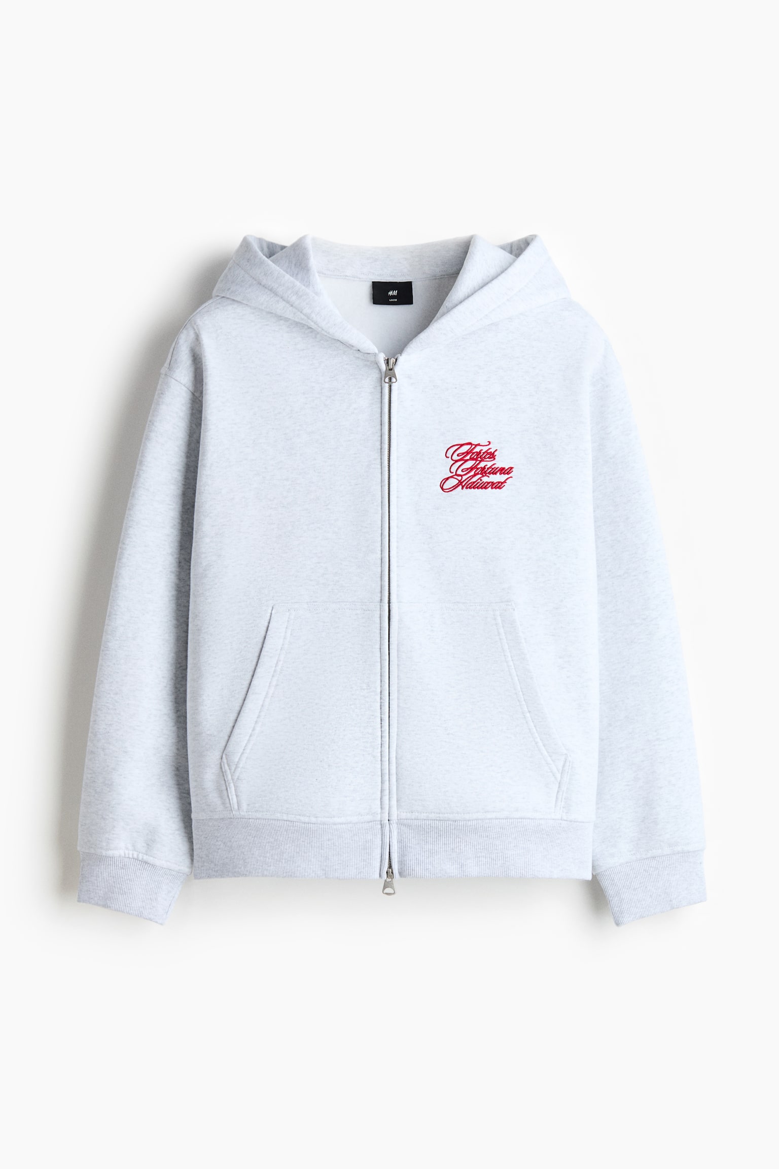 Boxy capuchonvest - Loose Fit - Grijs gemêleerd/Fortes fortuna/Light blue/Not for Ceremony/Bright green/Golden