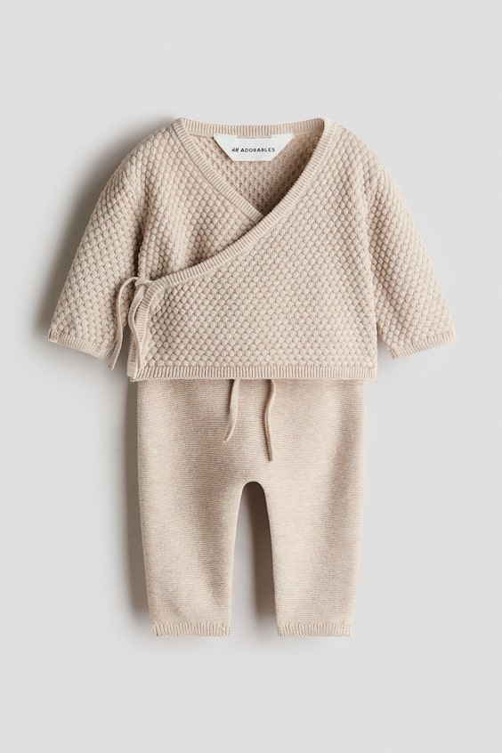 Детские джинсы H&M 2-Piece Cotton Textured-Knit Set