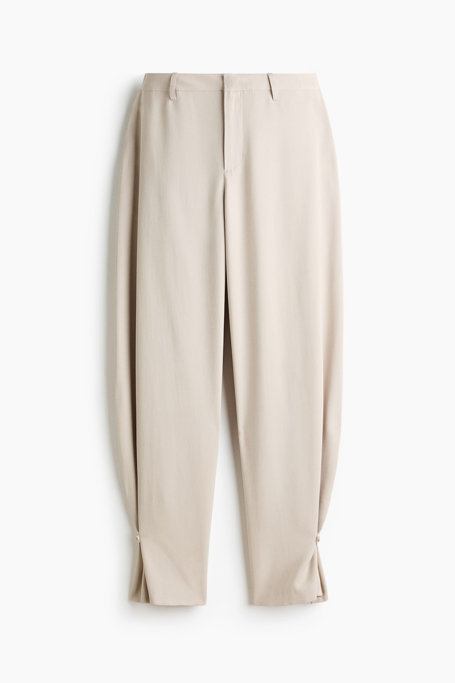 Женские брюки H&M Tailored barrel trousers, цвет: Светлый бежевый — фото 1