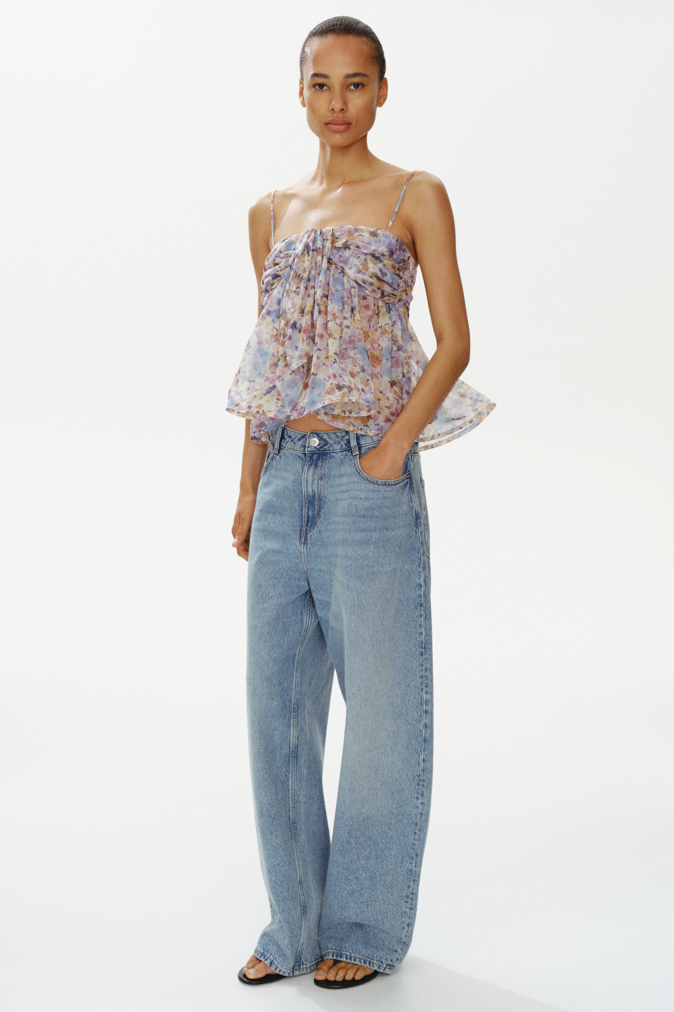 Tie-Detail Chiffon Top