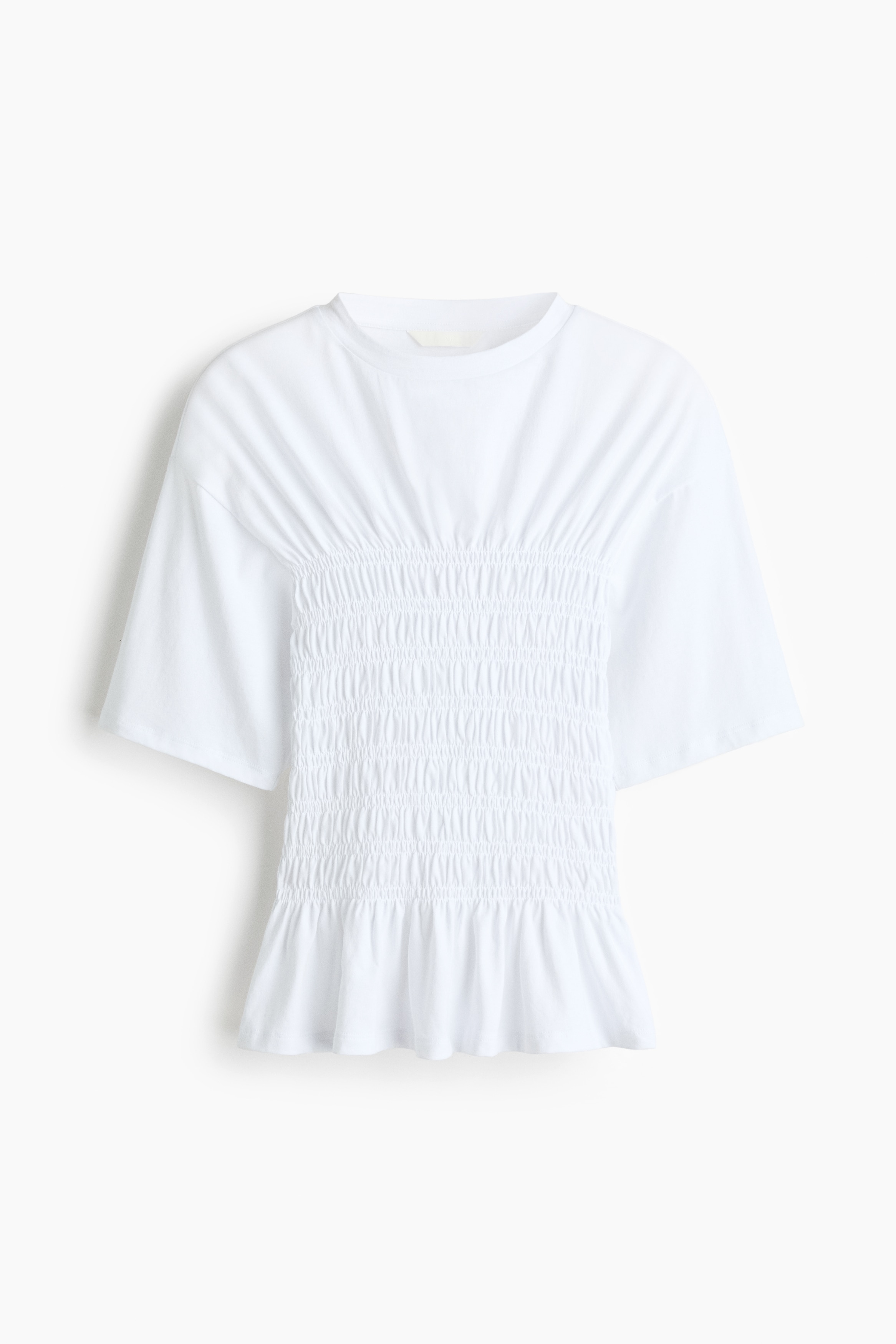 Smocksyet T-shirt - Hvid/Sort/Sart gul