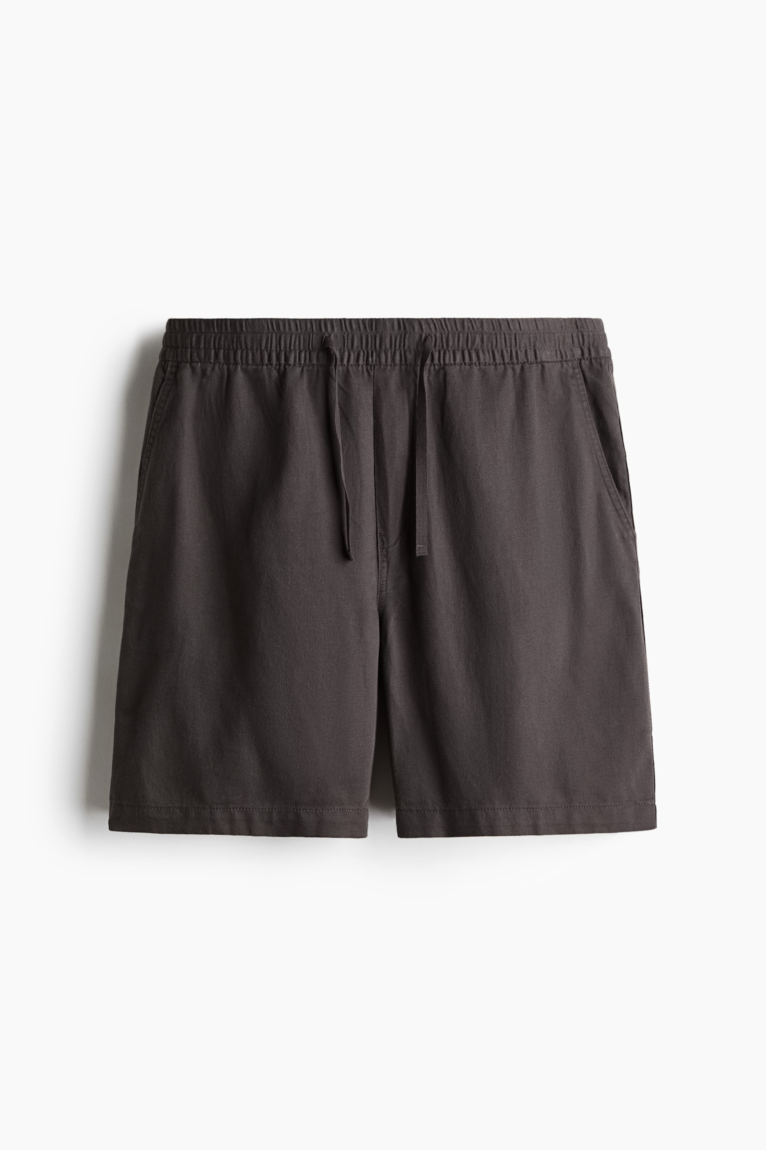 Relaxed Fit Linen-blend shorts - Dark grey/Navy blue/Cream - 2