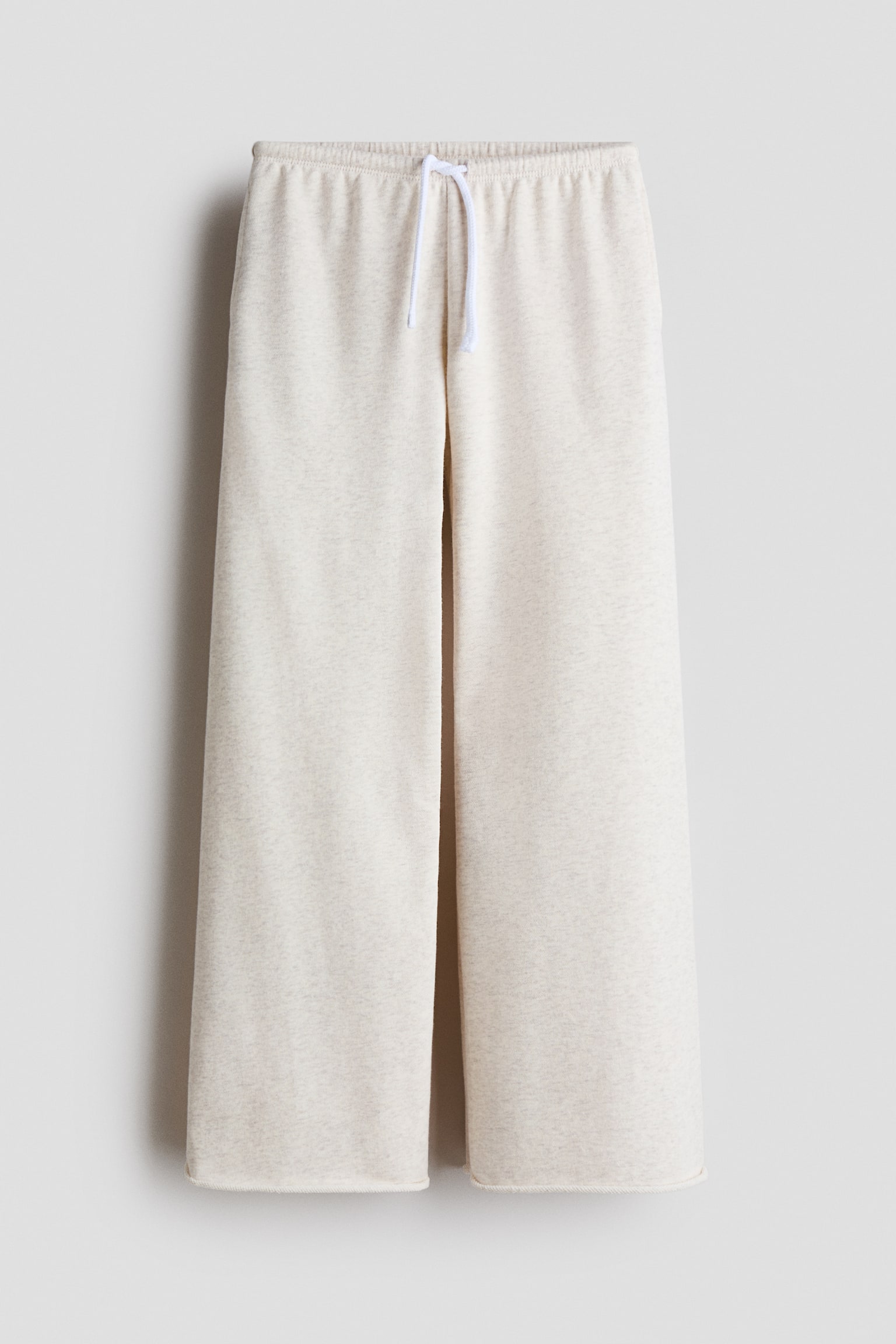 Wide-leg joggers - Light beige/Light grey marl/Black - 2