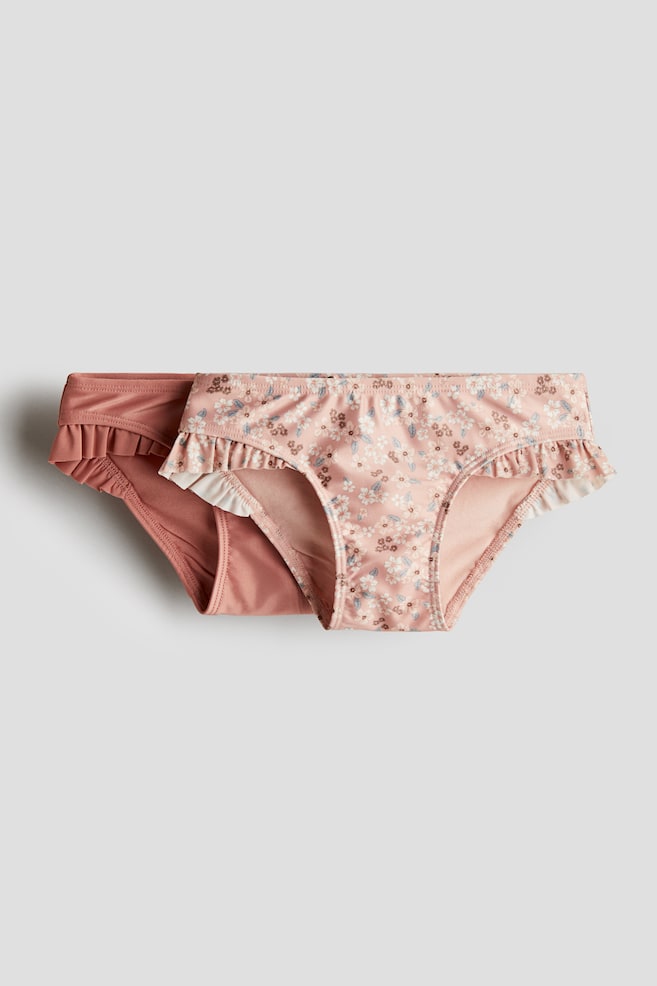 2-pack bikini bottoms - Dusty pink/Floral/Light pink/Leopard print/Light blue/Floral - 1