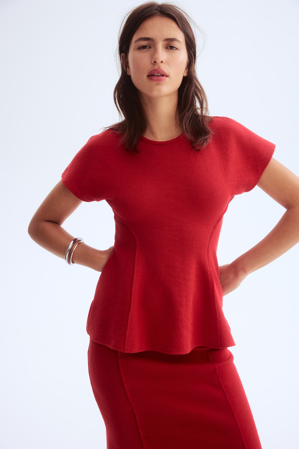 Fine-Knit Flared Top - image 2