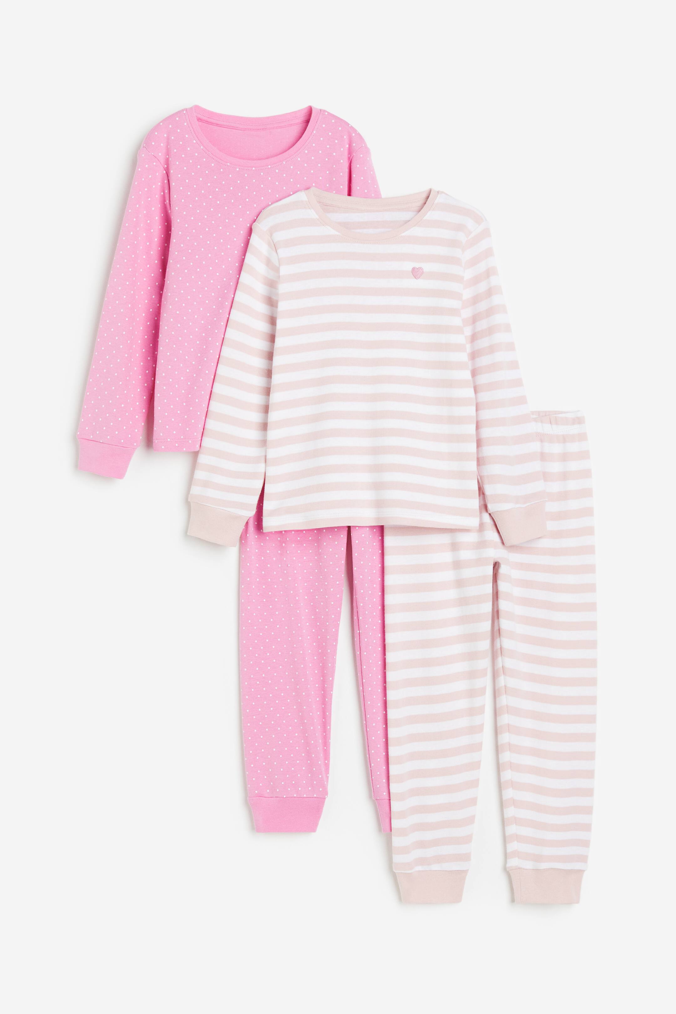 Grotere afbeelding bekijken: Set van 2 tricot pyjama's - Roze/stippen - KINDEREN | H&M NL 1