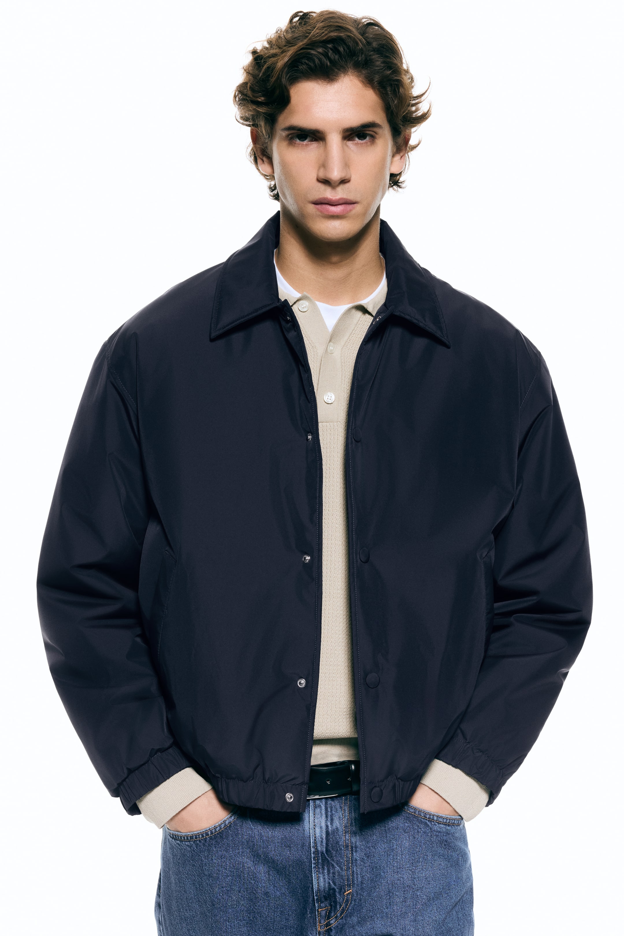 View larger image: Lightly padded jacket - Dark blue - Men | H&M IE 1