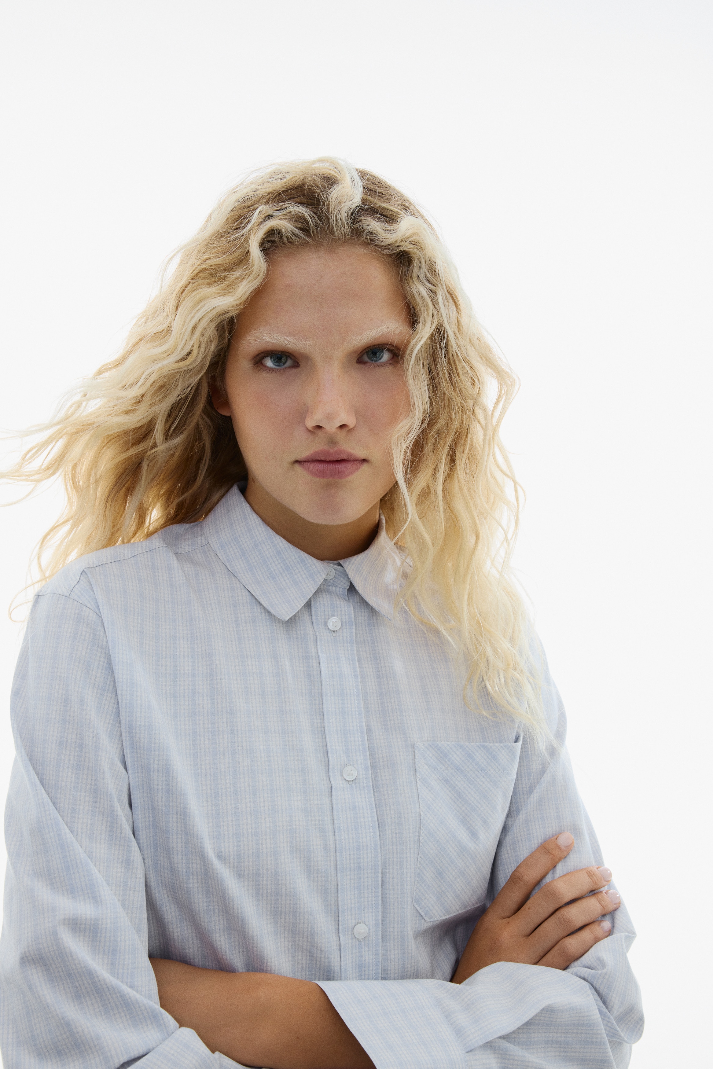 Cropped cotton shirt