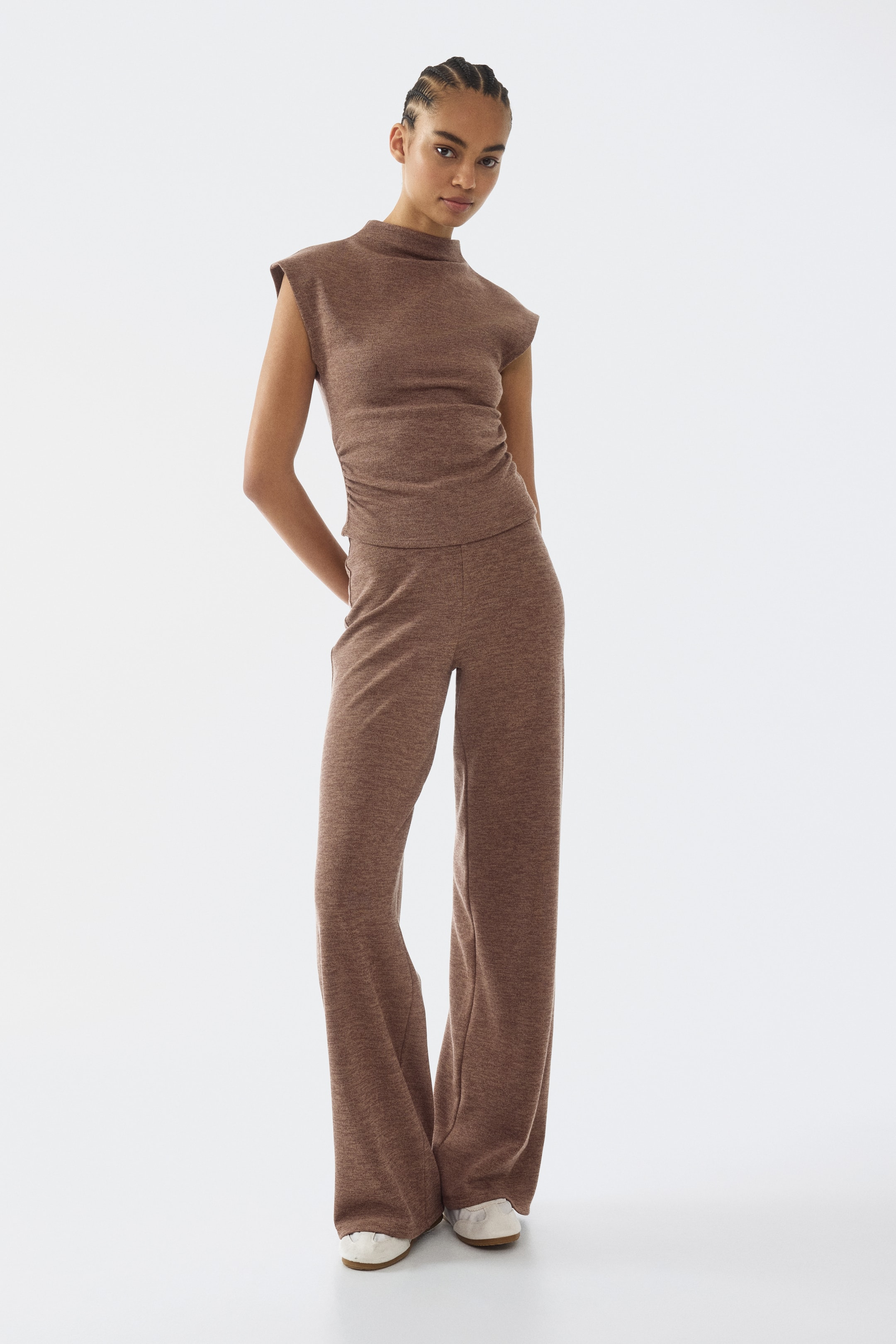 Haut en jersey avec col cheminée