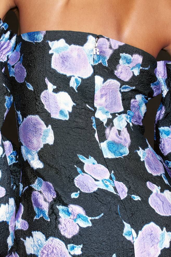 ROTATE x H&M Crinkle Puff Sleeve Dress - Blurry Flower Bougainvillea - 5