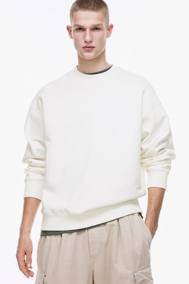 Sweatshirt i bomull Oversized Fit - Vit/Svart/Beige/Off-white/dc - 1
