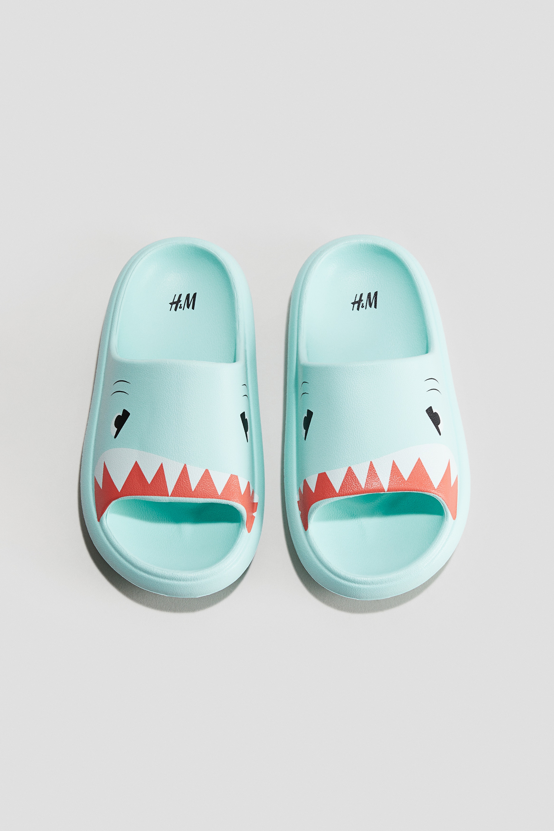 Print Design Chunky Pool Slides - Light turquoise/Shark