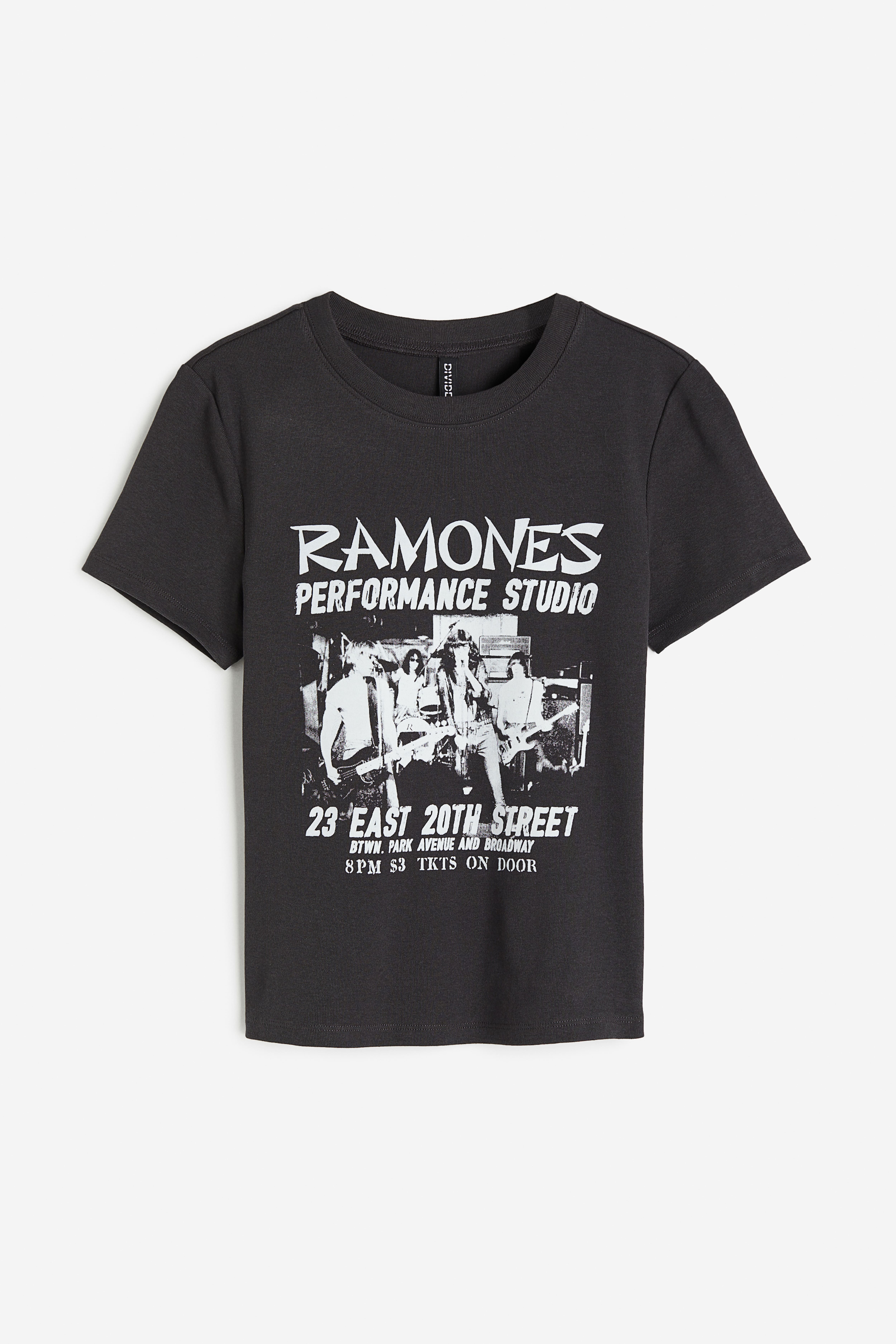 Printed T shirt Black Ramones Ladies H M US