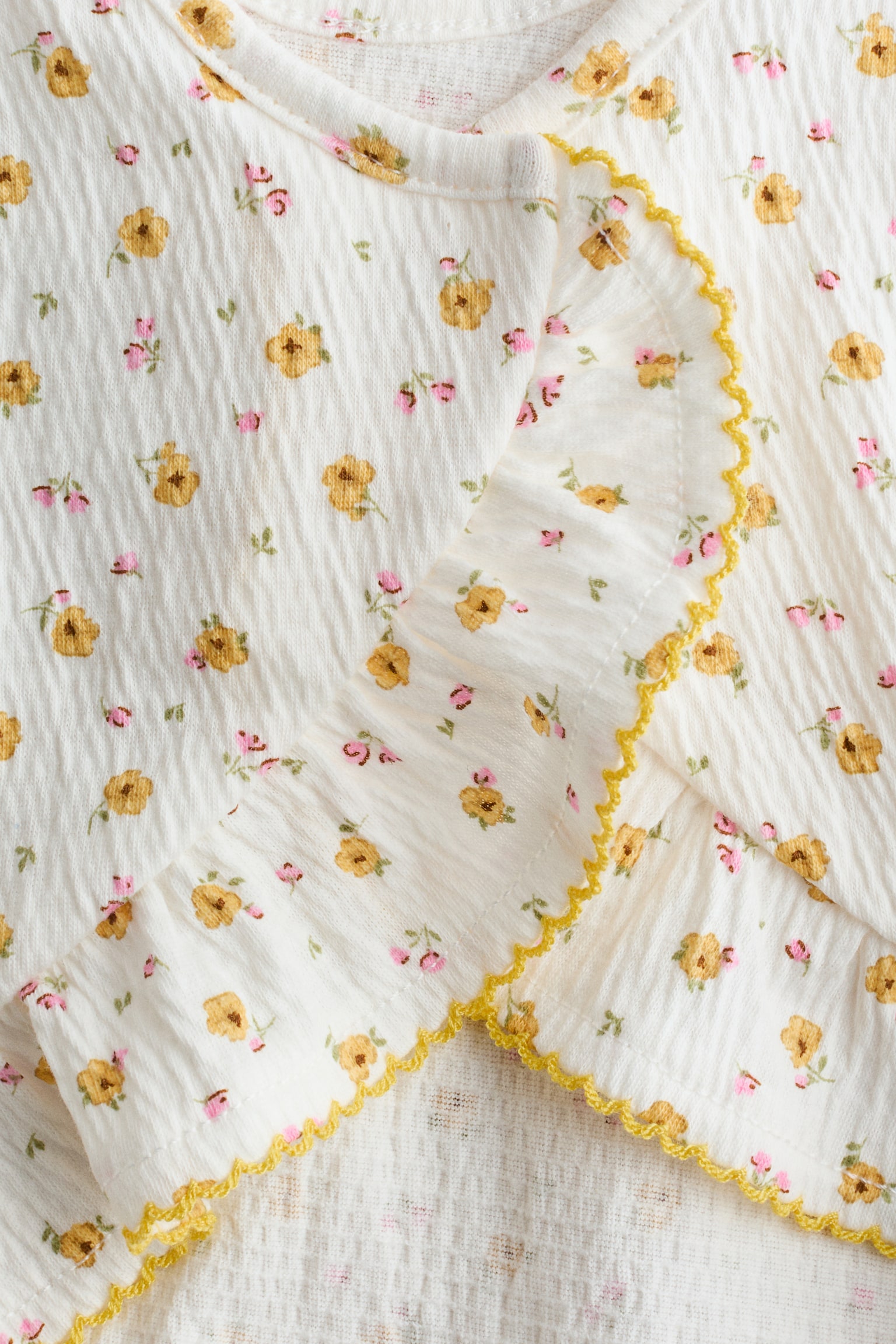 2-piece crinkled cotton set - Cream/Floral/Light pink/Floral/White/Light blue striped - 2