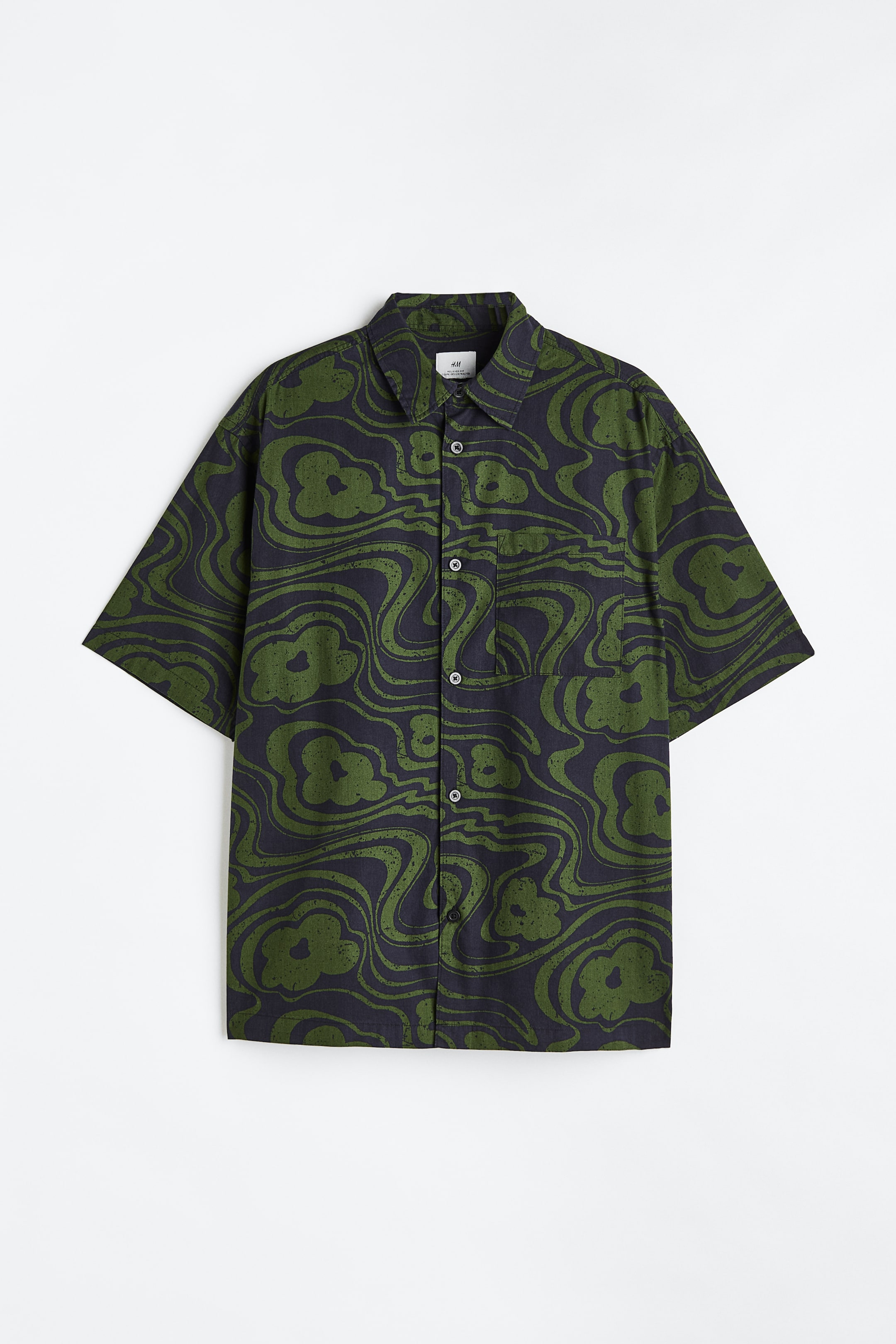 View larger image: Relaxed Fit Short-sleeved Shirt - Dark blue/floral - Men | H&M US 1