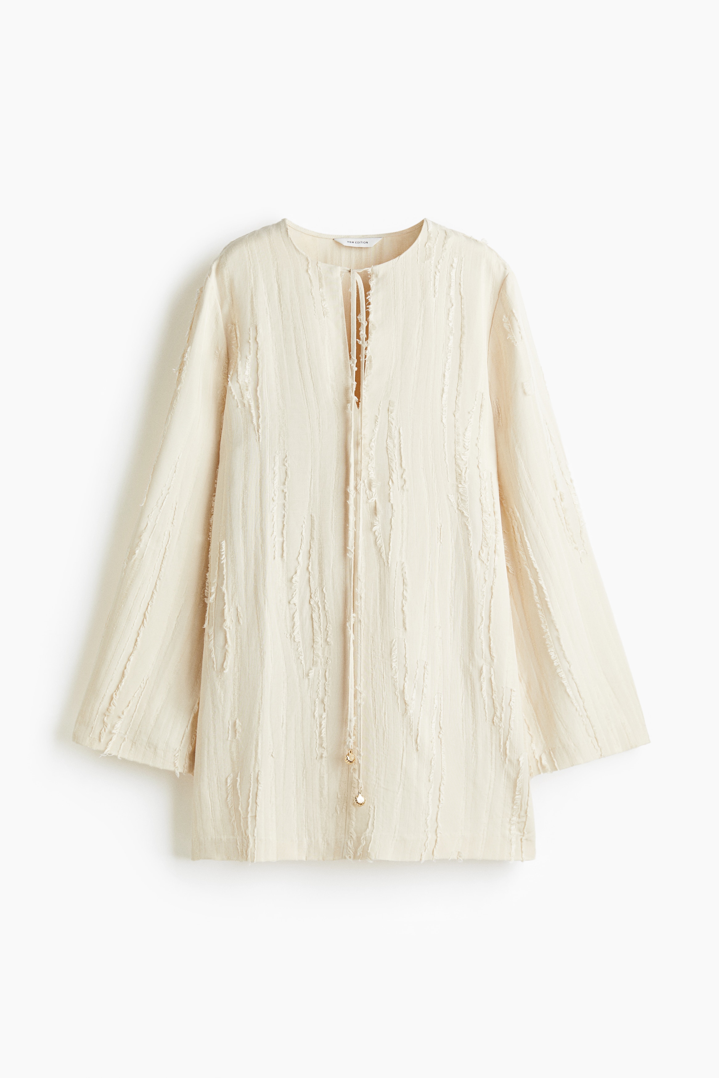 Jacquard-weave dress - Light beige