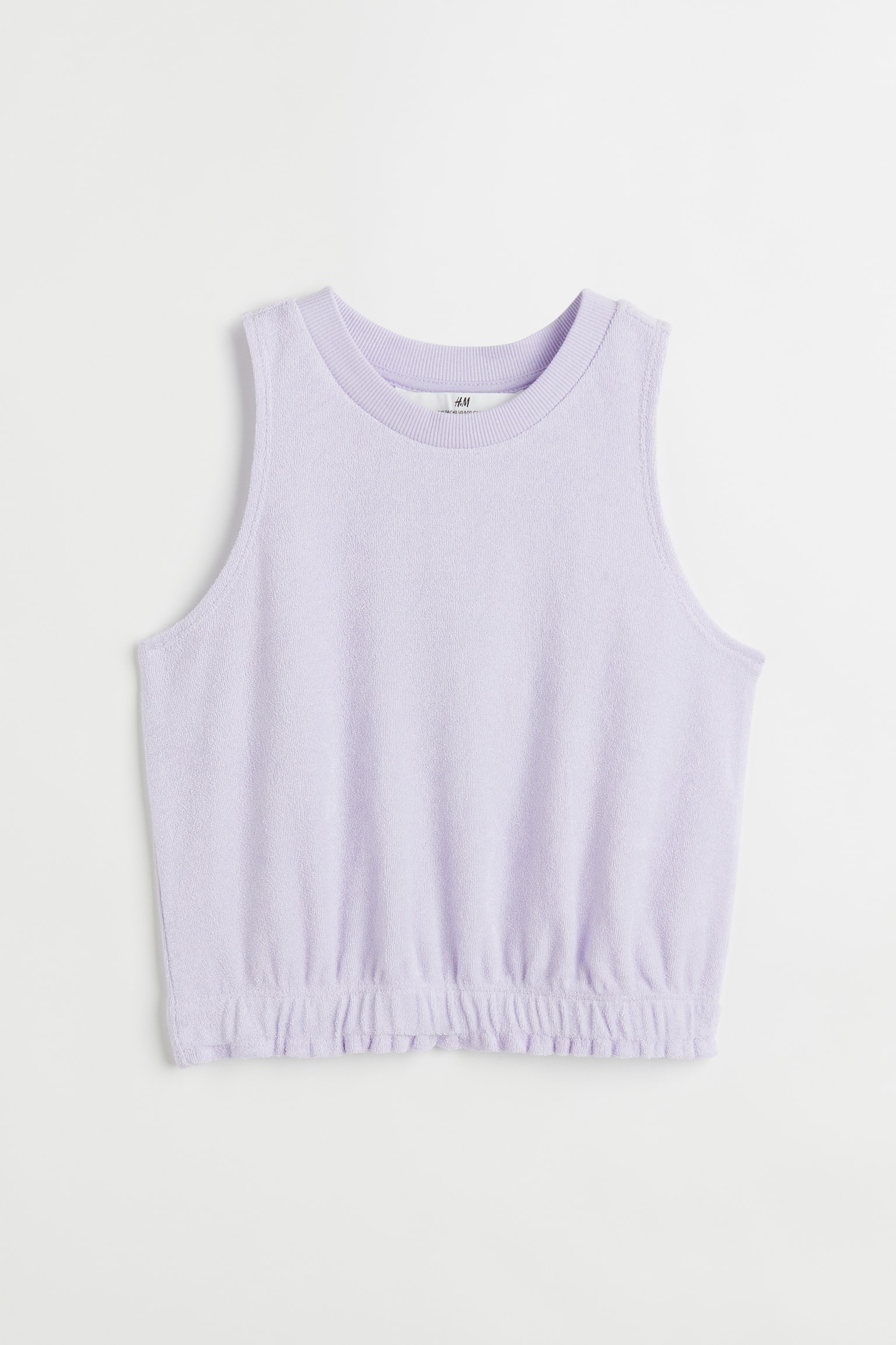 Cropped terry vest top - Light purple/Light turquoise/Light yellow - 1