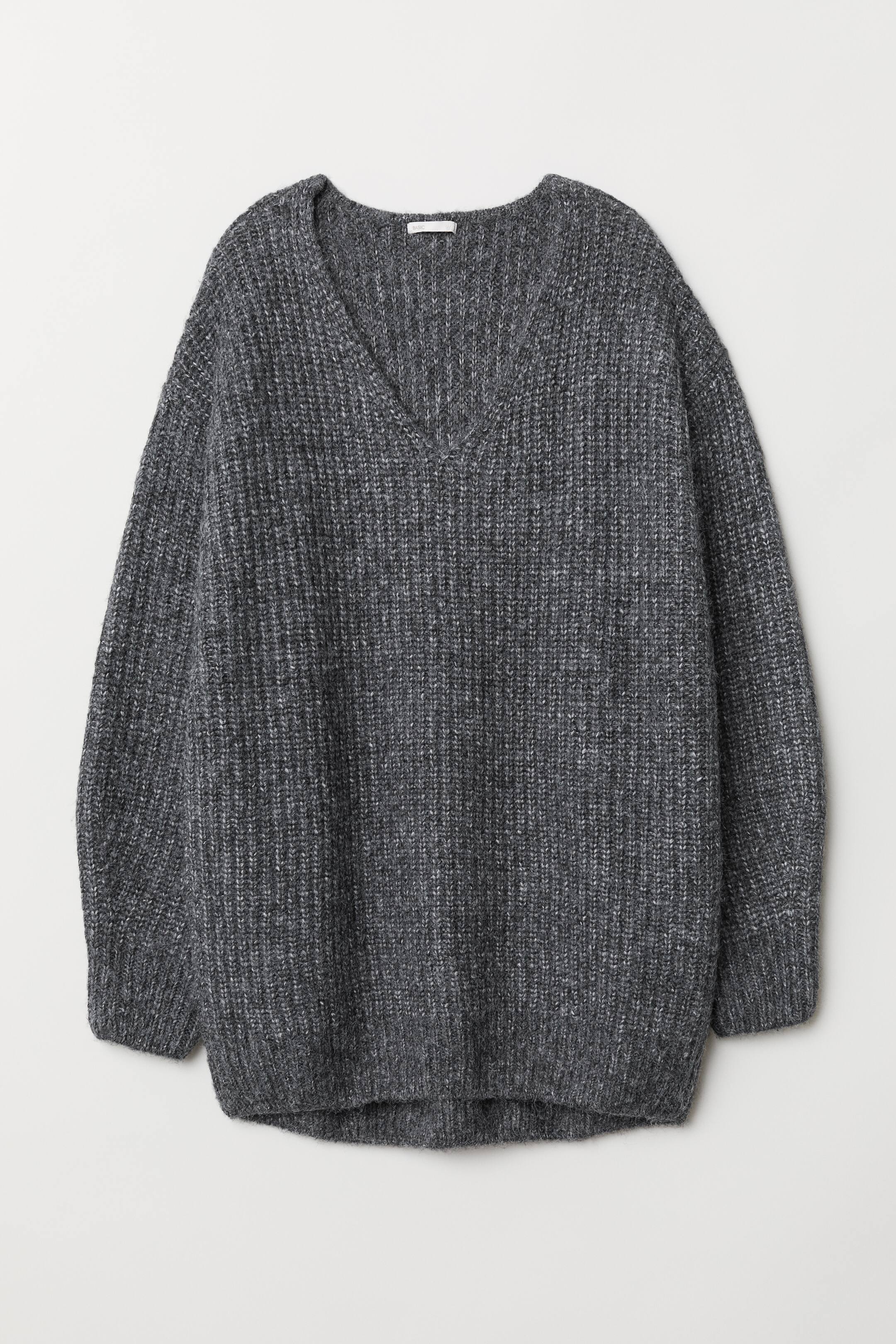 Agrandir l'image: Pull en maille côtelée - Gris foncé chiné - FEMME | H&M FR 1