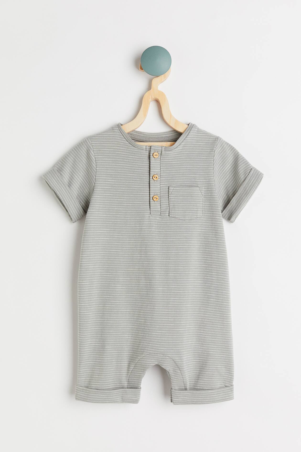 Cotton Romper Suit - Light gray-green - Kids | H&M US