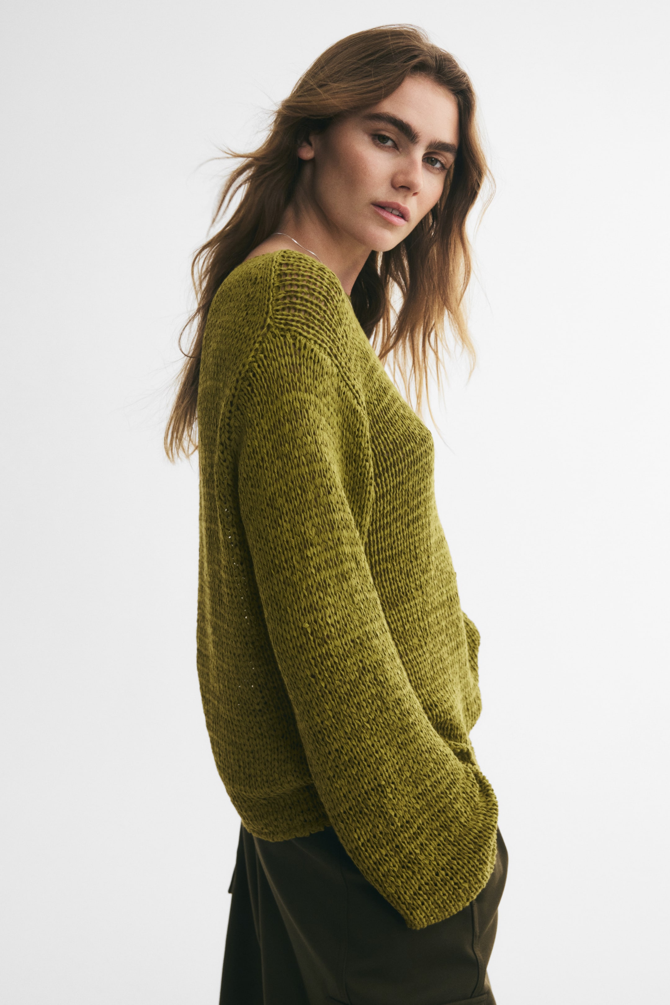 Chandail grande taille en tricot texturé