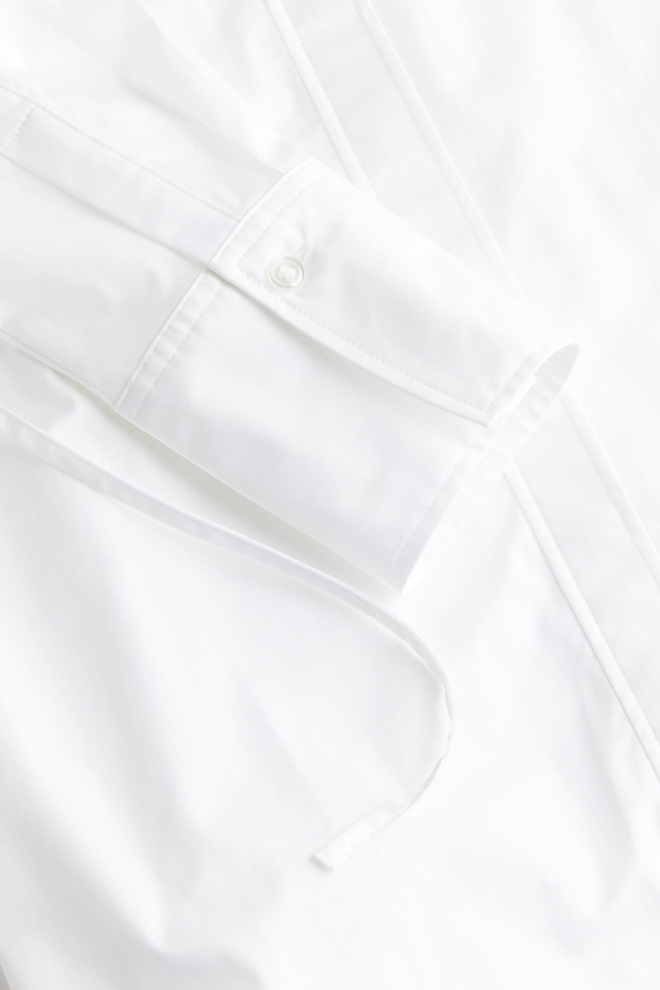 Tie-detail shirt - Long sleeve - Long - White - Ladies | H&M GB