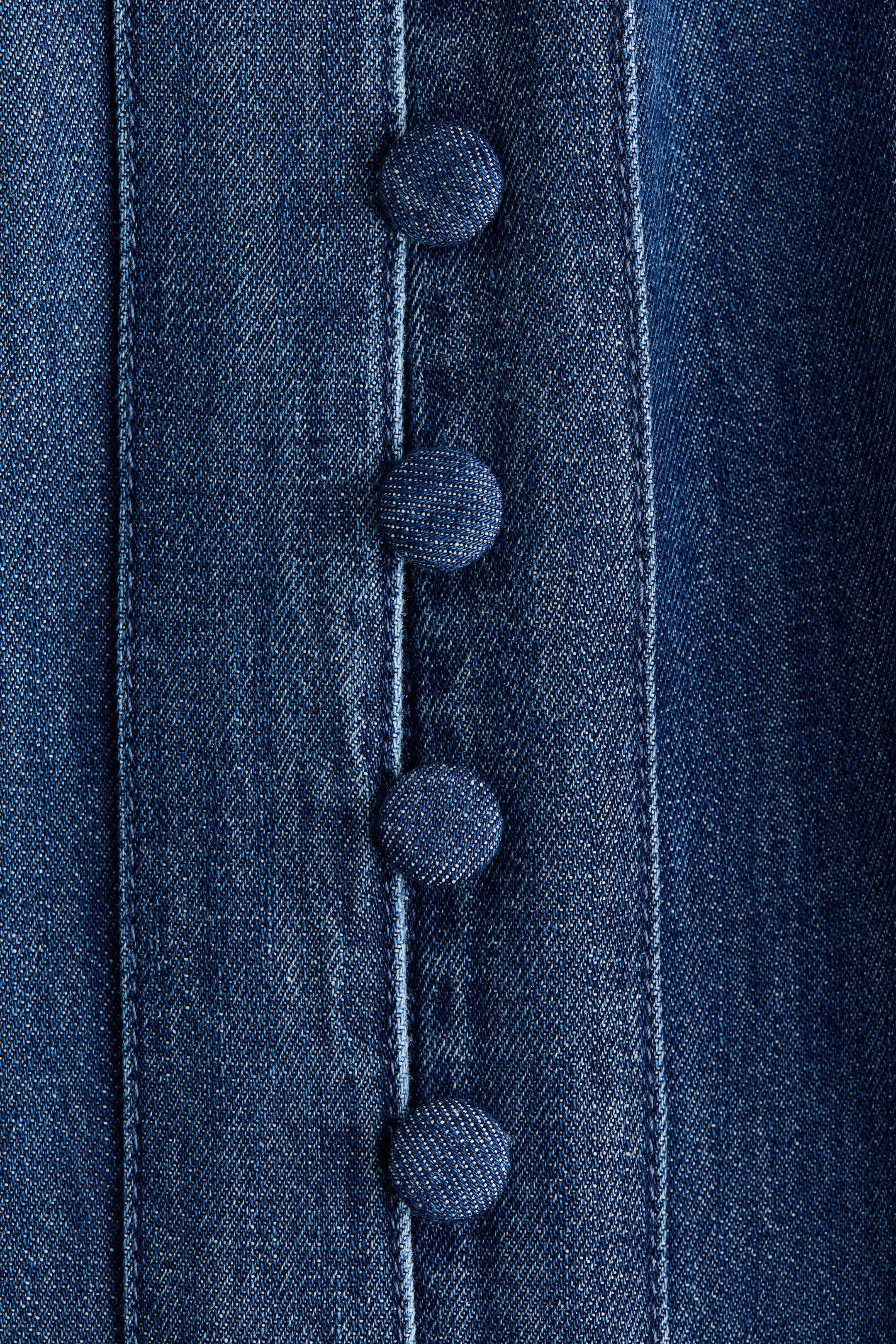 Puff-Sleeved Denim Dress