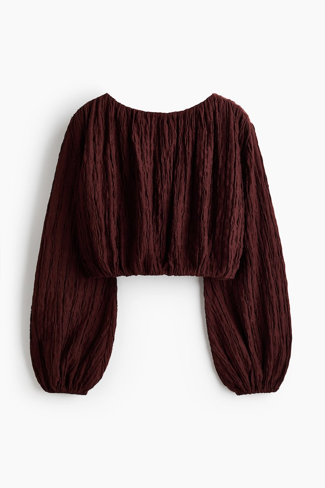 MAMA Balloon-Sleeved Top - Dark brown - 1