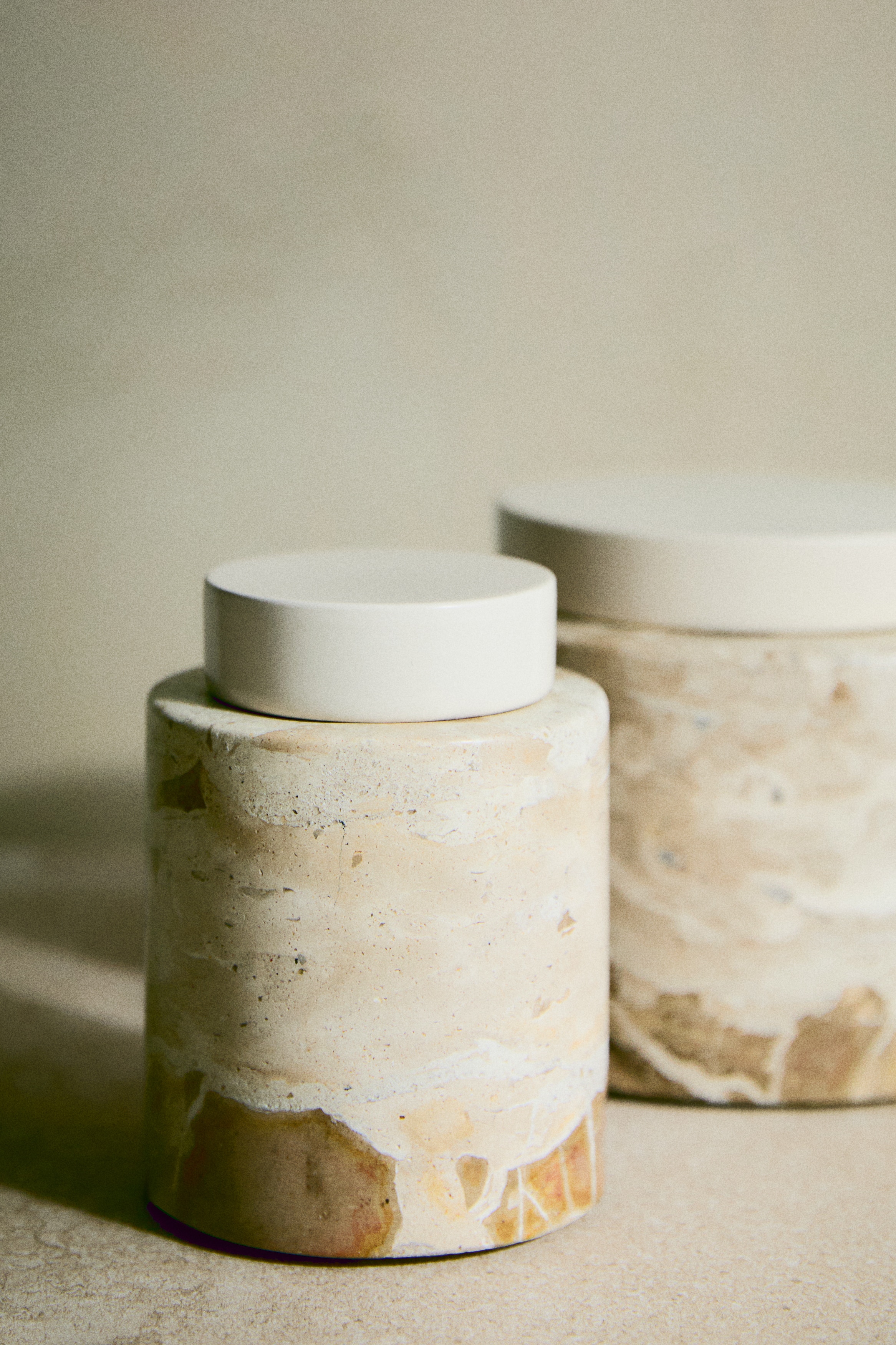 H & M - マーブルキャニスター S - ベージュ H & M - マーブルキャニスター S - ベージュ