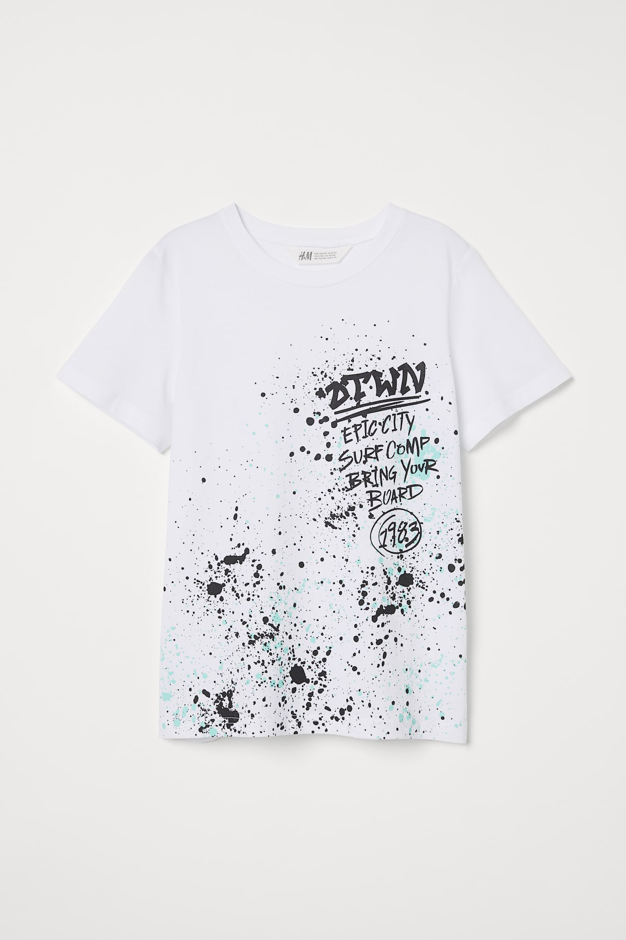 T-shirt with Printed Motif - Short sleeve - White/DTWN - Kids | H&M US