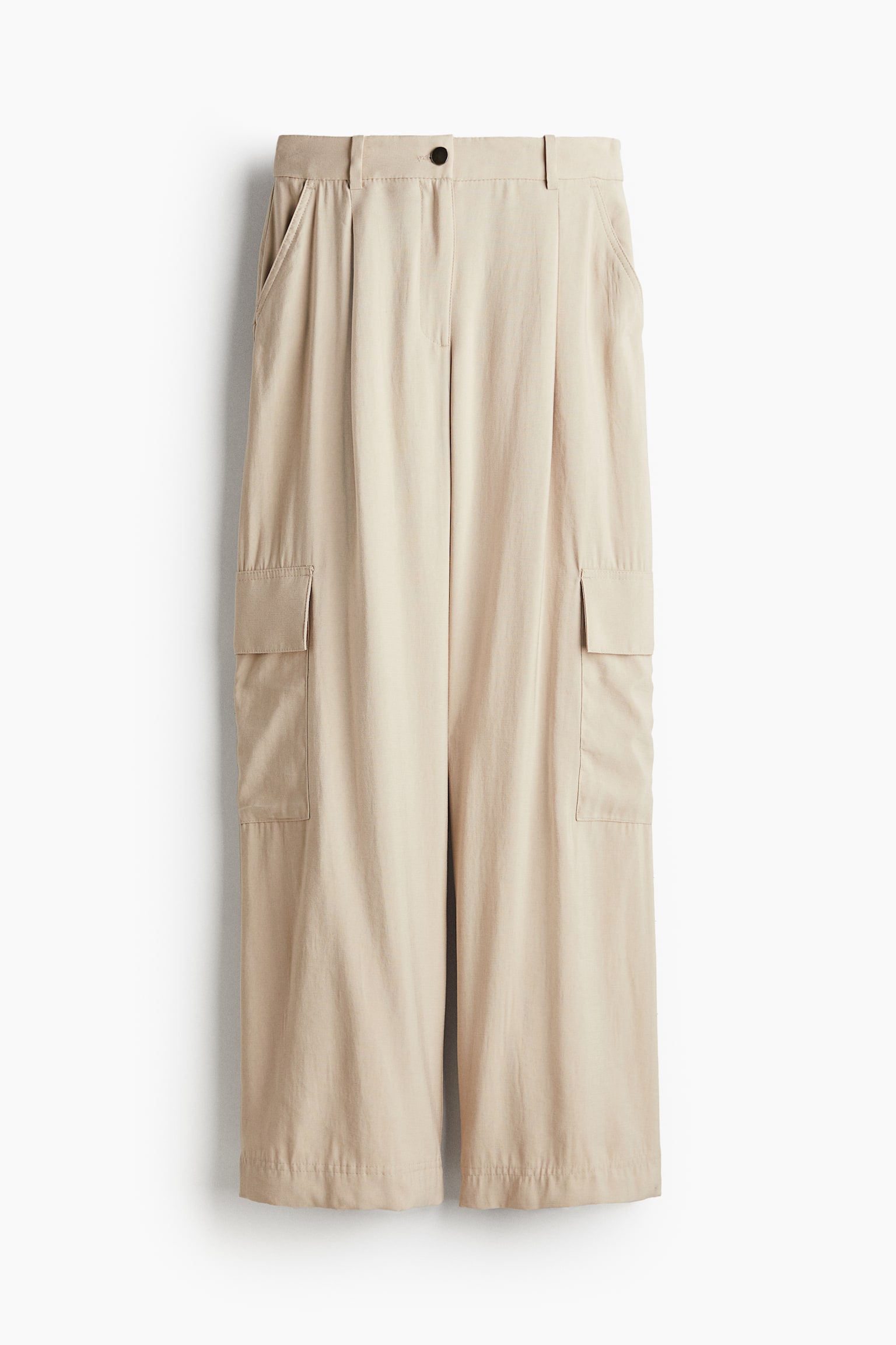 Wide cargo trousers - Beige/Dark khaki green/Black - 2